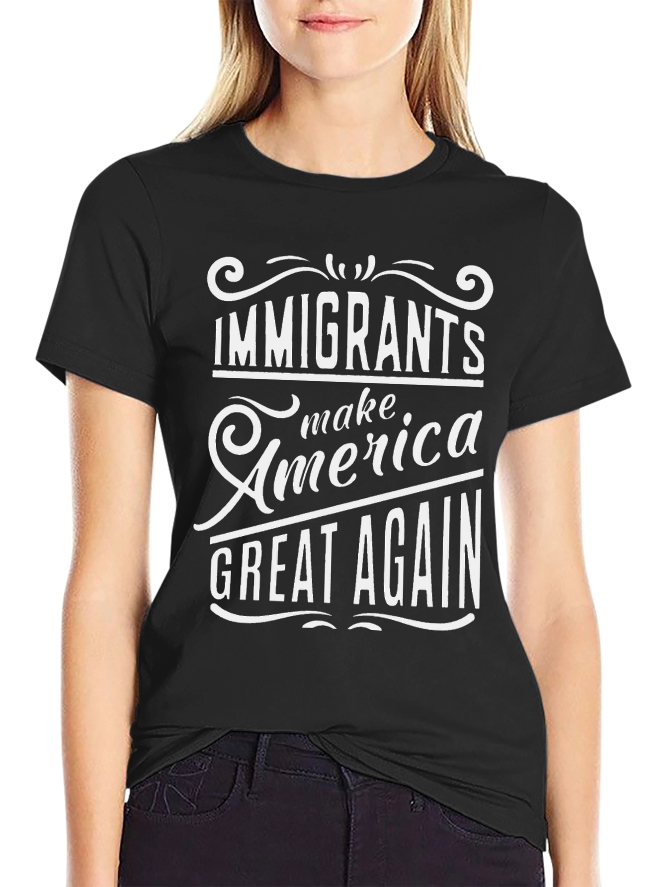 Immigrants Make America Great Again Black Tee
