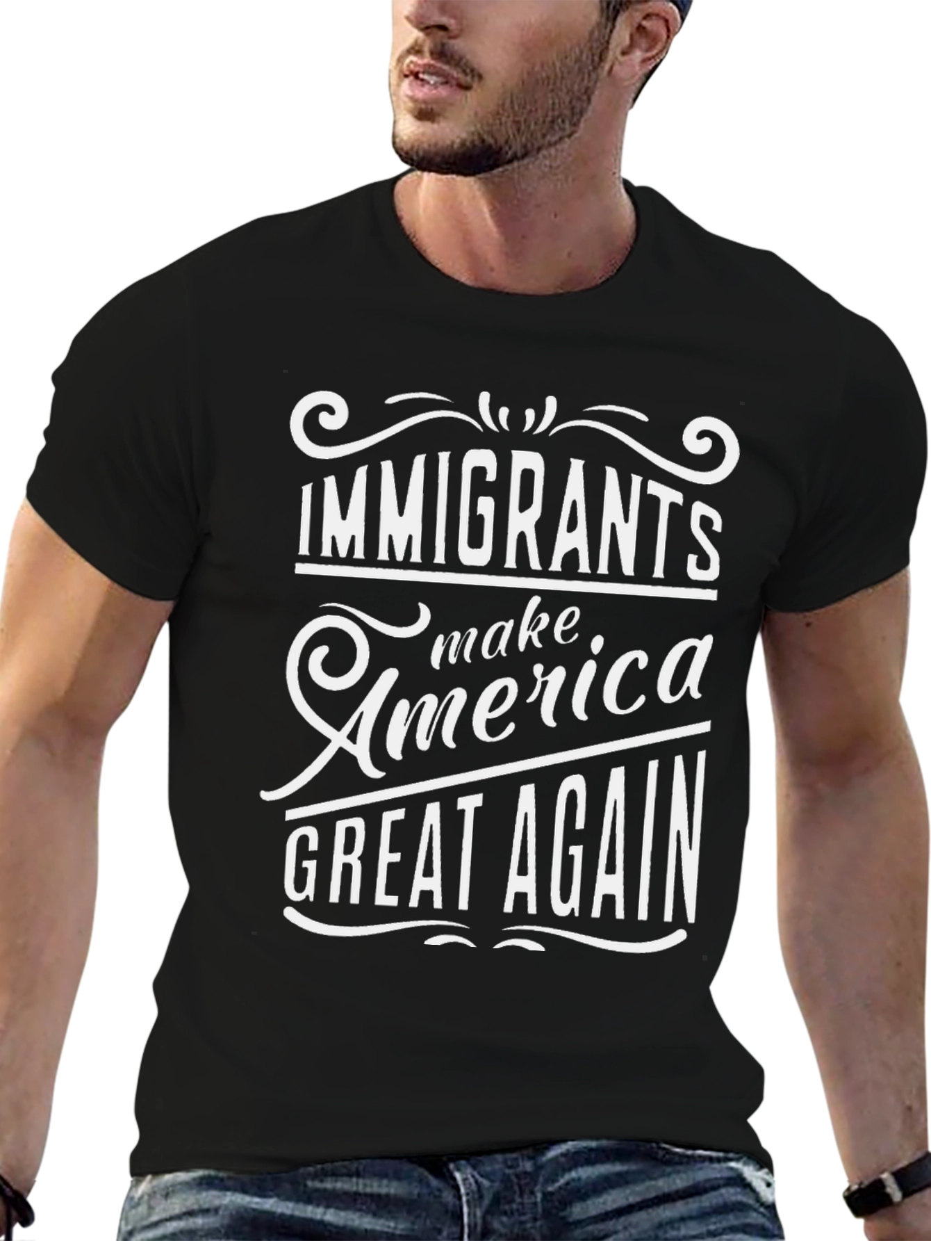Immigrants Make America Great Again Black Tee