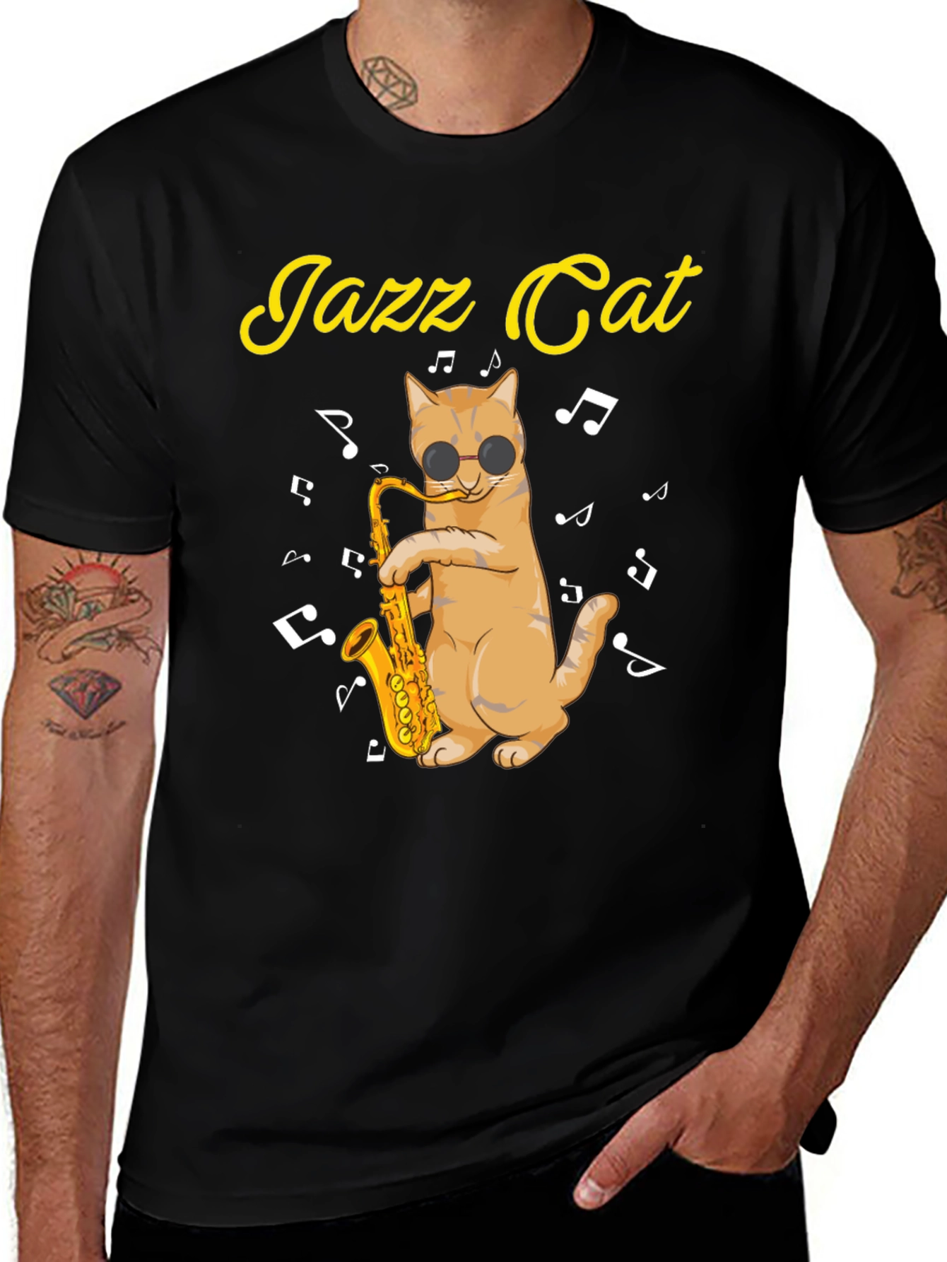 Cool Jazz Cat T-Shirt - Music Lover Tee