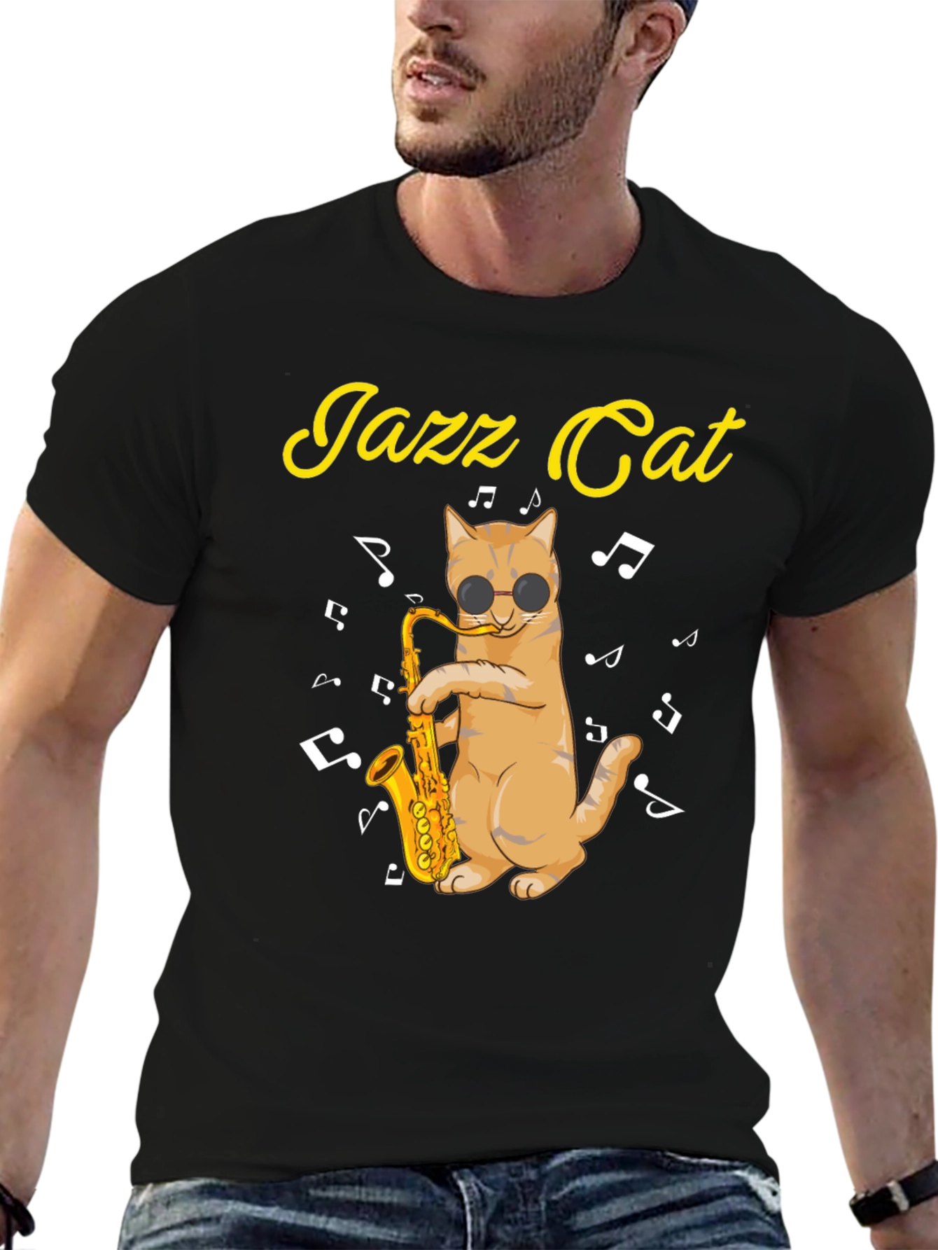 Cool Jazz Cat T-Shirt - Music Lover Tee