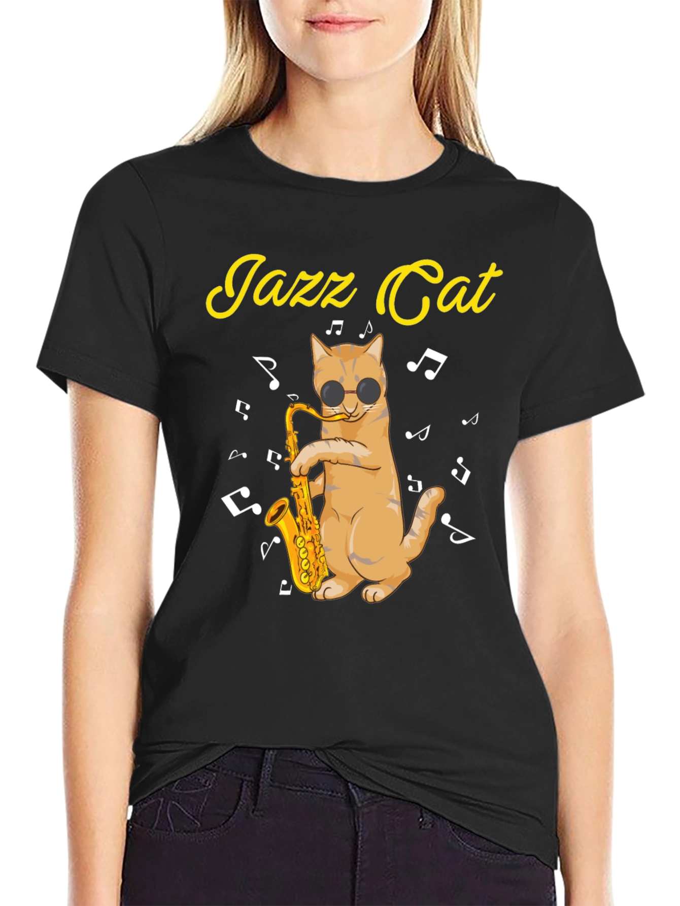 Cool Jazz Cat T-Shirt - Music Lover Tee