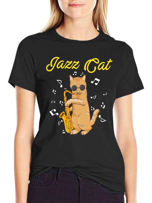 Cool Jazz Cat T-Shirt - Music Lover Tee