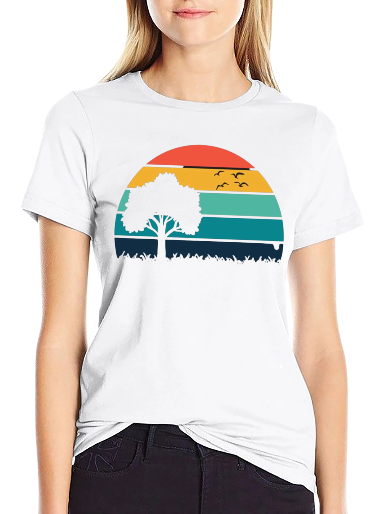 Sunset Tree Graphic Tee - Nature Inspired Comfort
