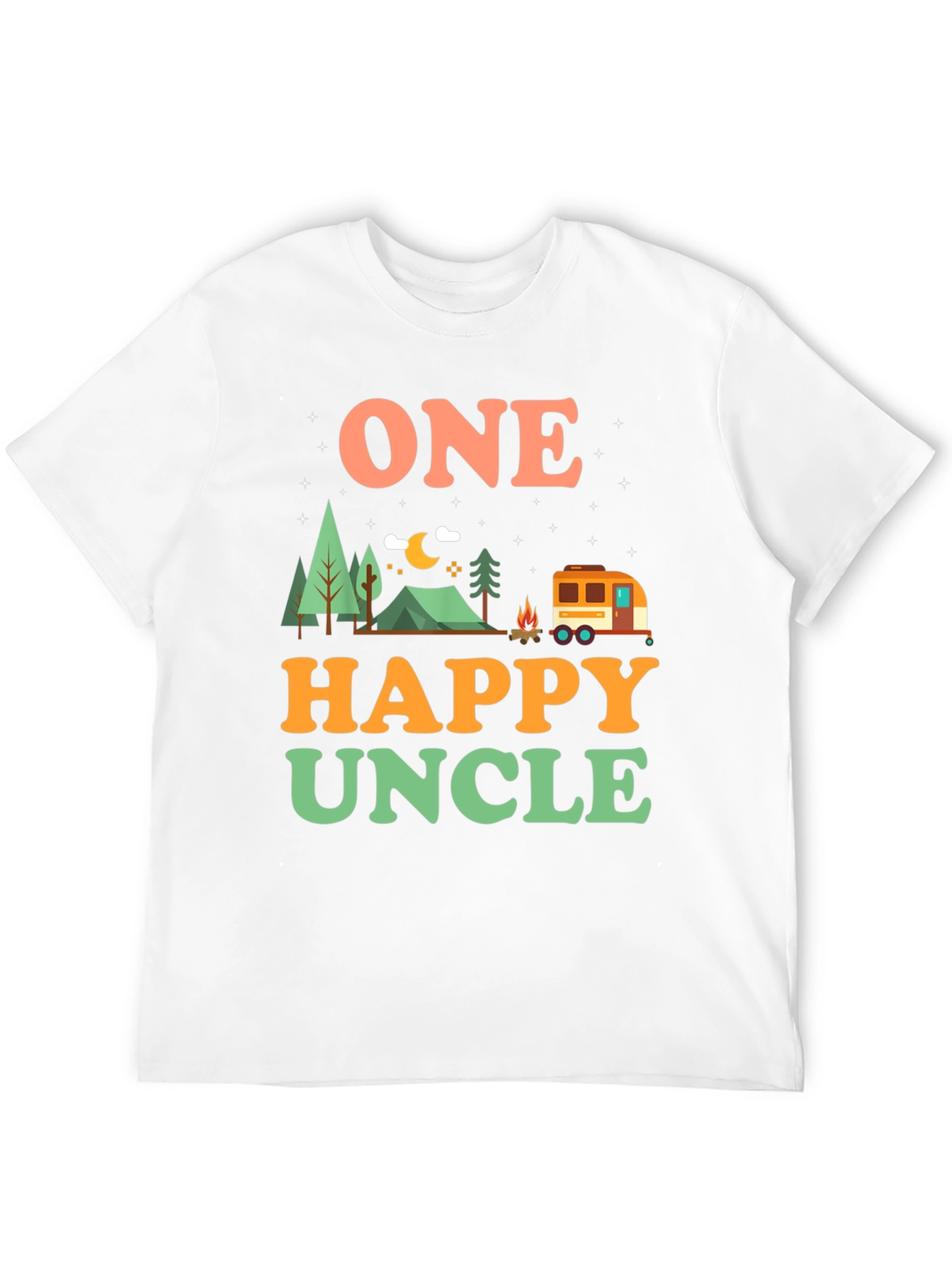 One Happy Uncle T-Shirt Camping Graphic