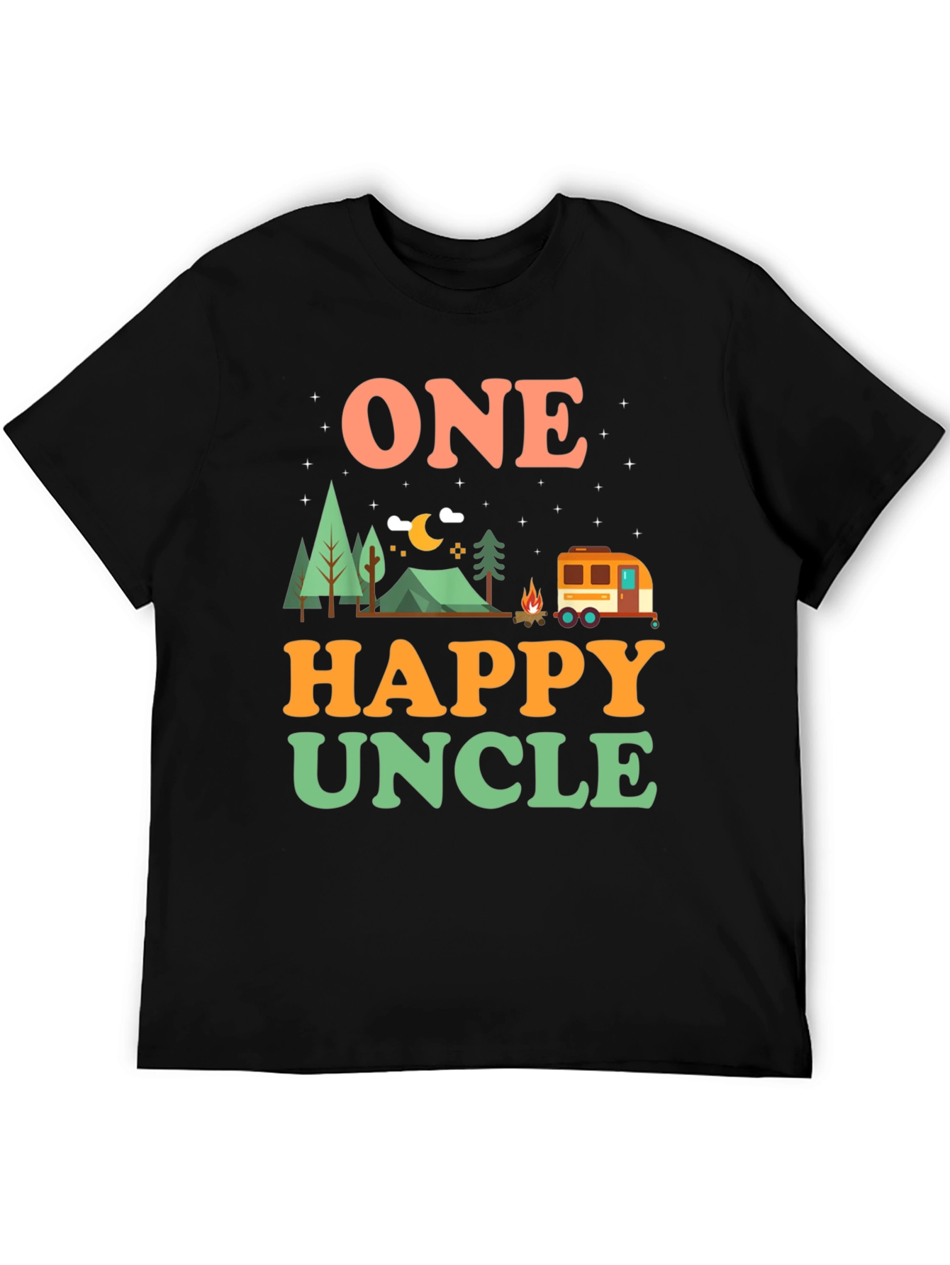 One Happy Uncle T-Shirt Camping Graphic