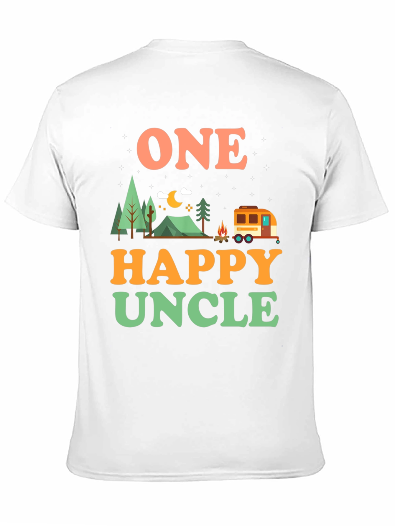 One Happy Uncle T-Shirt Camping Graphic