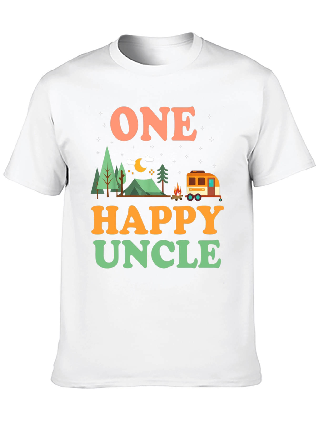 One Happy Uncle T-Shirt Camping Graphic