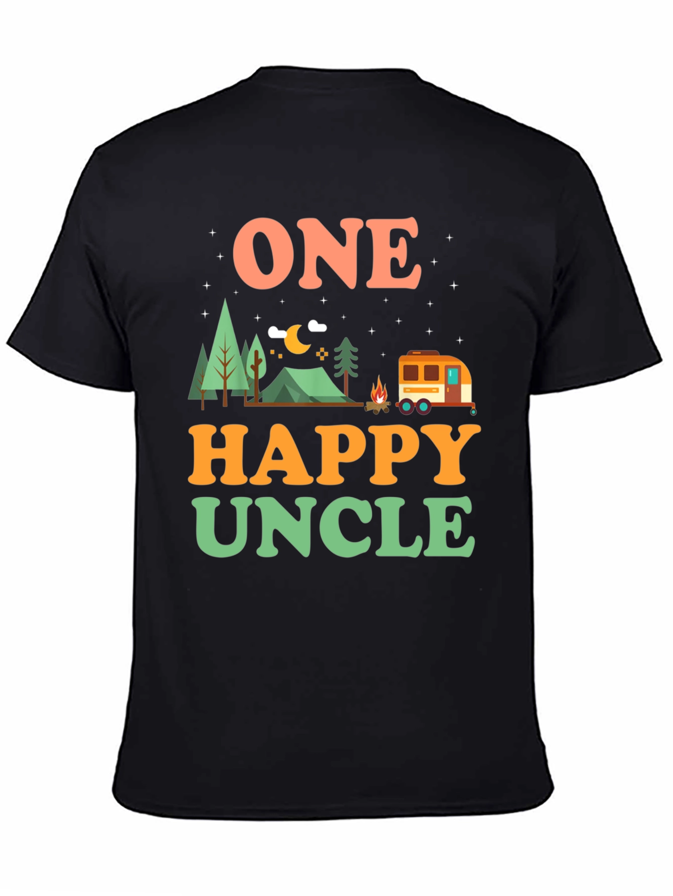 One Happy Uncle T-Shirt Camping Graphic