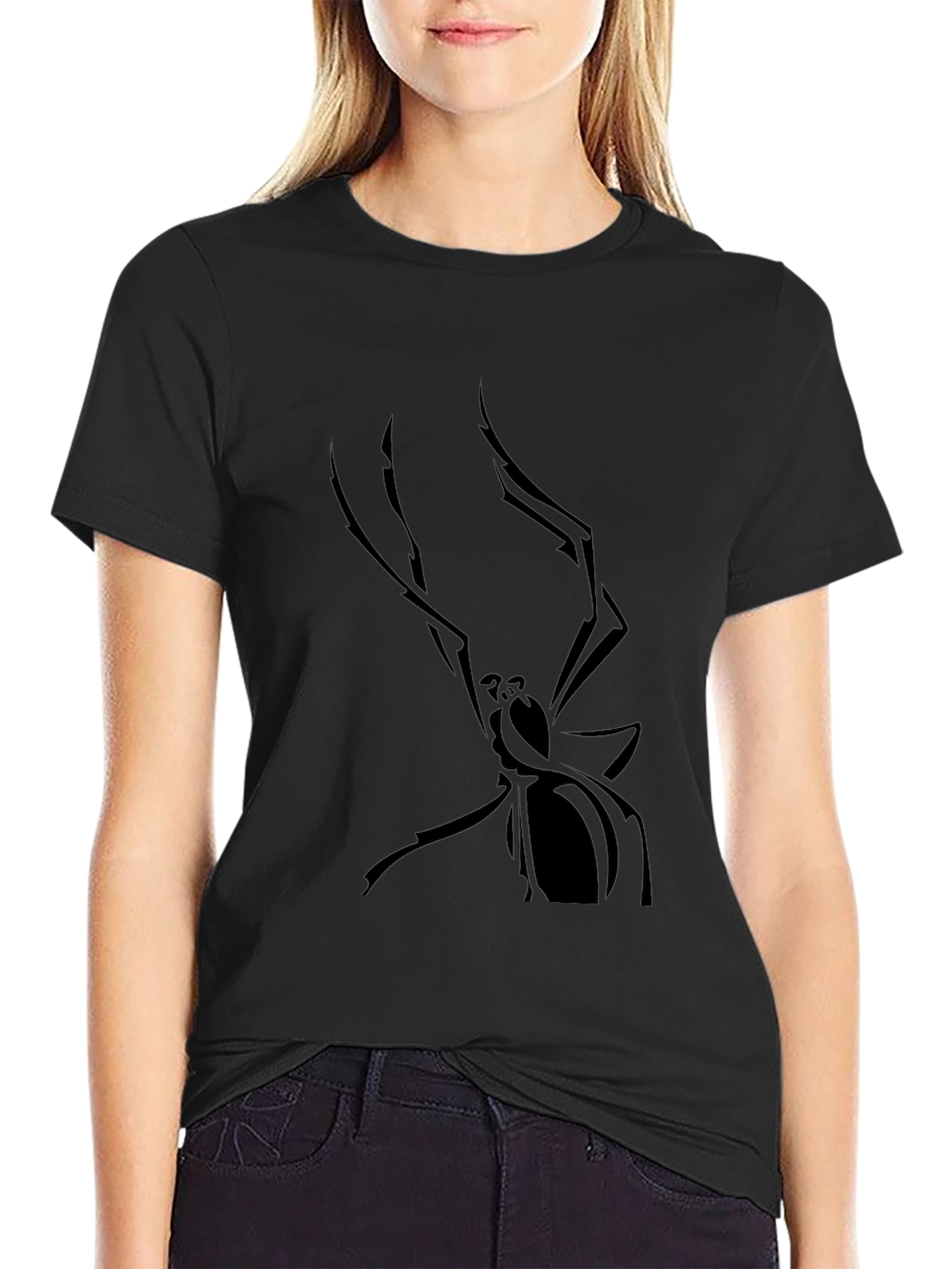 Mens Black Spider Graphic Tee