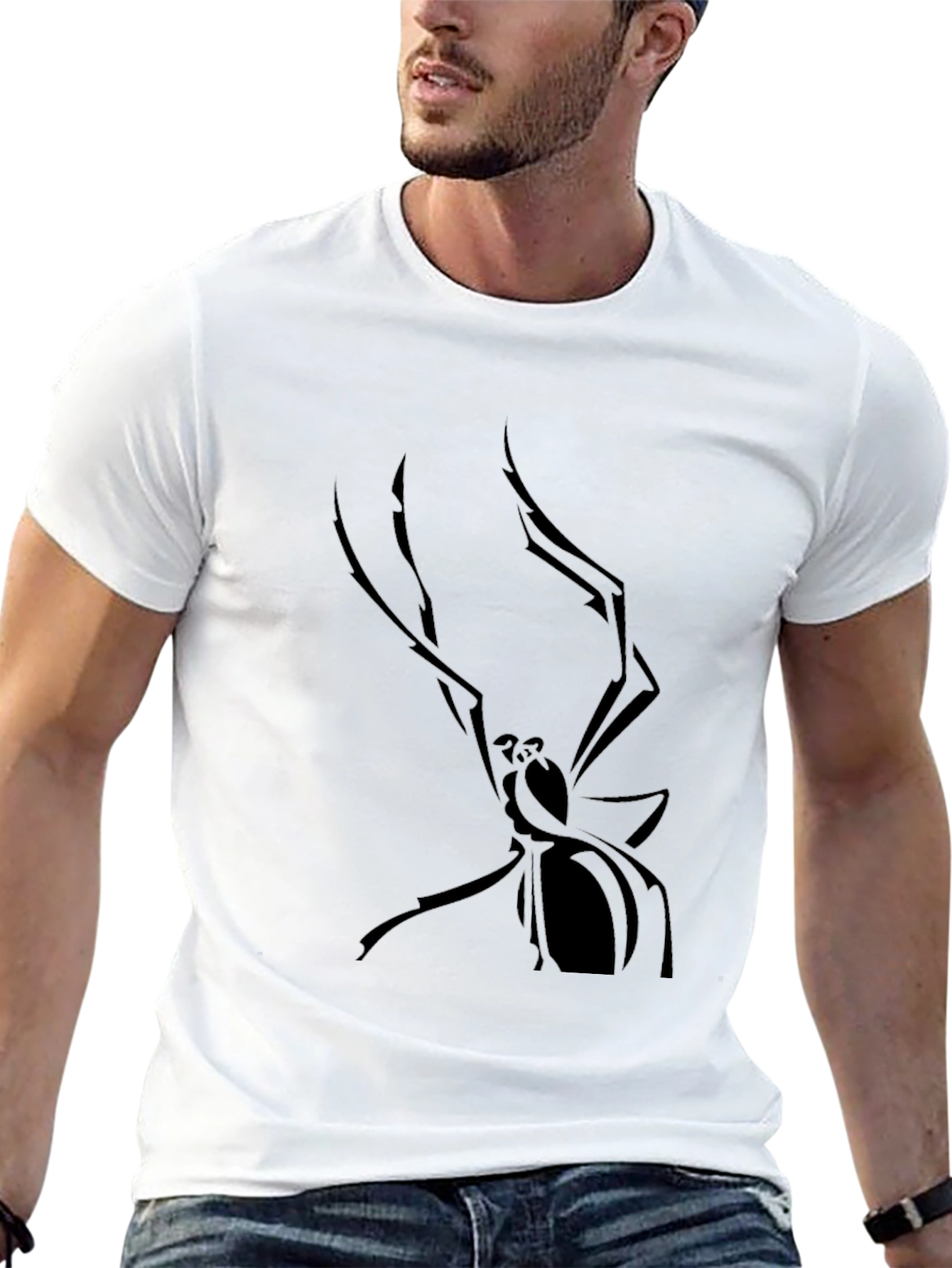 Mens Black Spider Graphic Tee