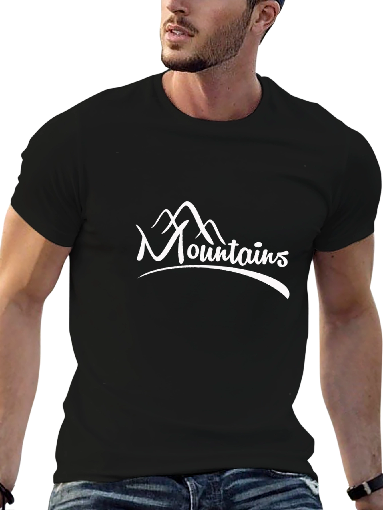 Mountains Graphic Black T-Shirt