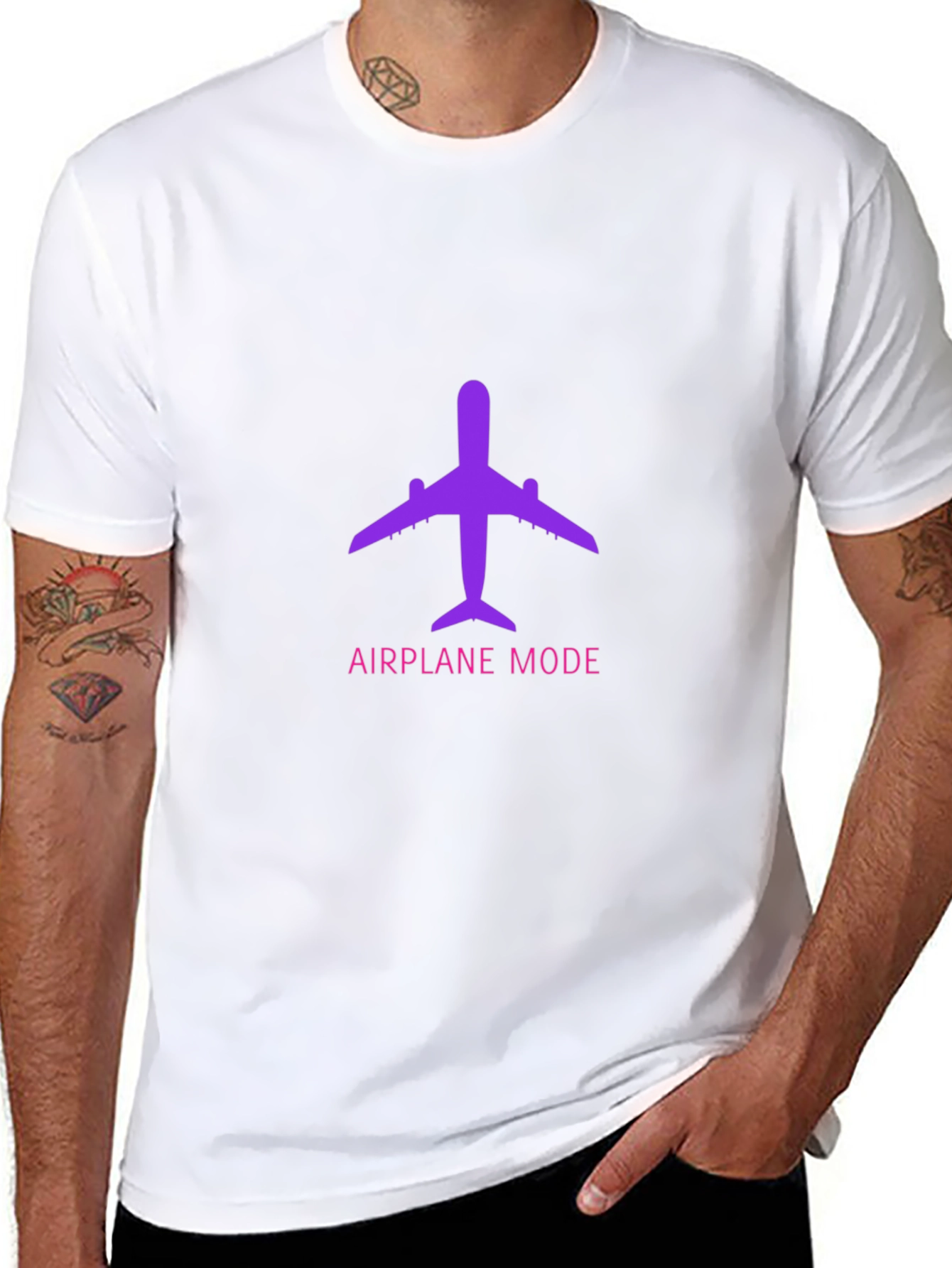 Airplane Mode Graphic T-Shirt - Black