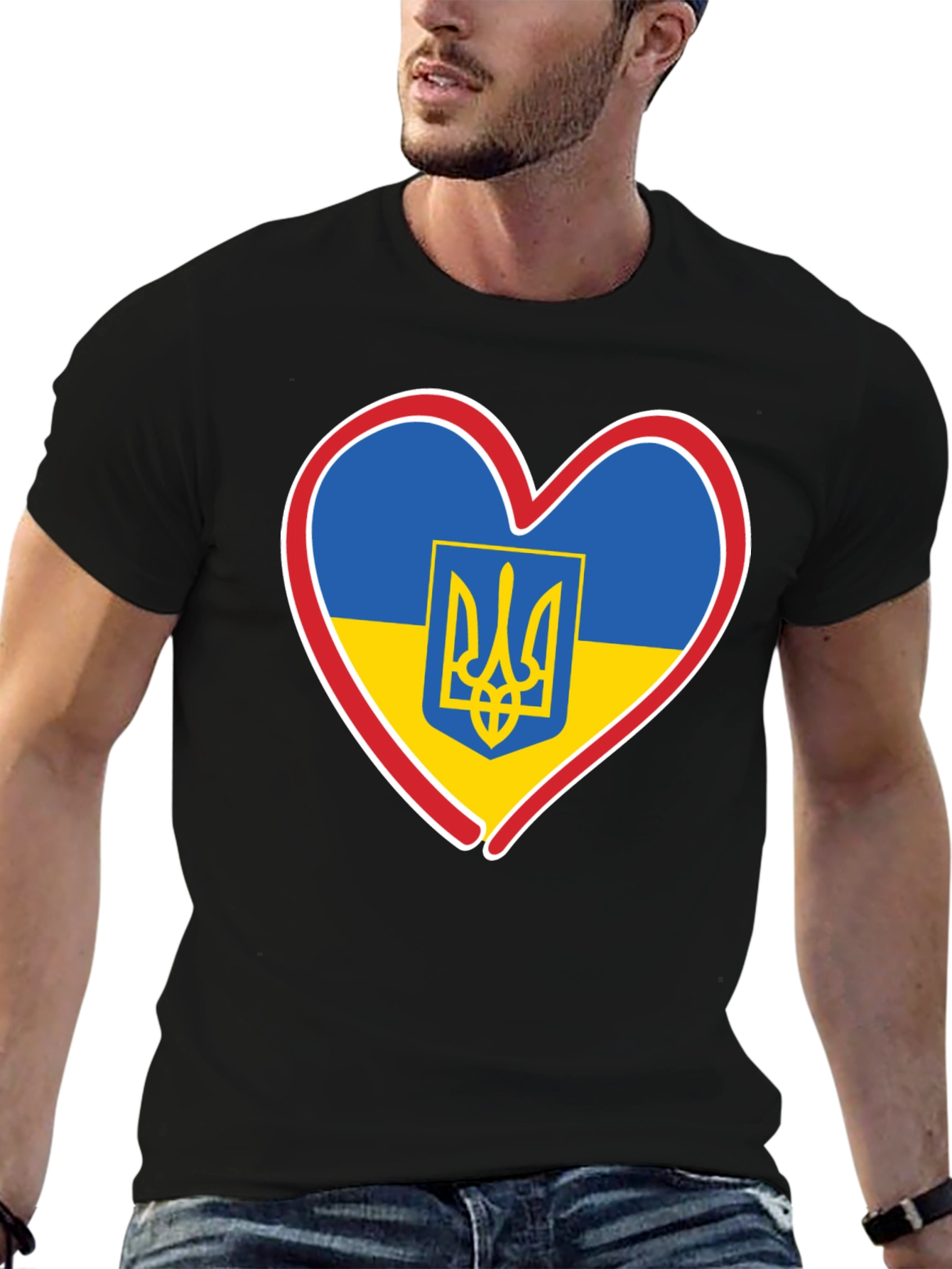 Ukraine Heart Flag T-Shirt - Show Your Support!
