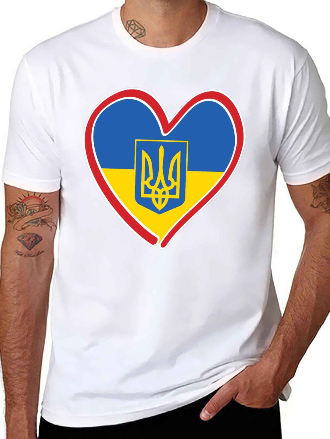 Ukraine Heart Flag T-Shirt - Show Your Support!