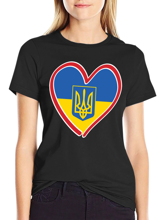 Ukraine Heart Flag T-Shirt - Show Your Support!