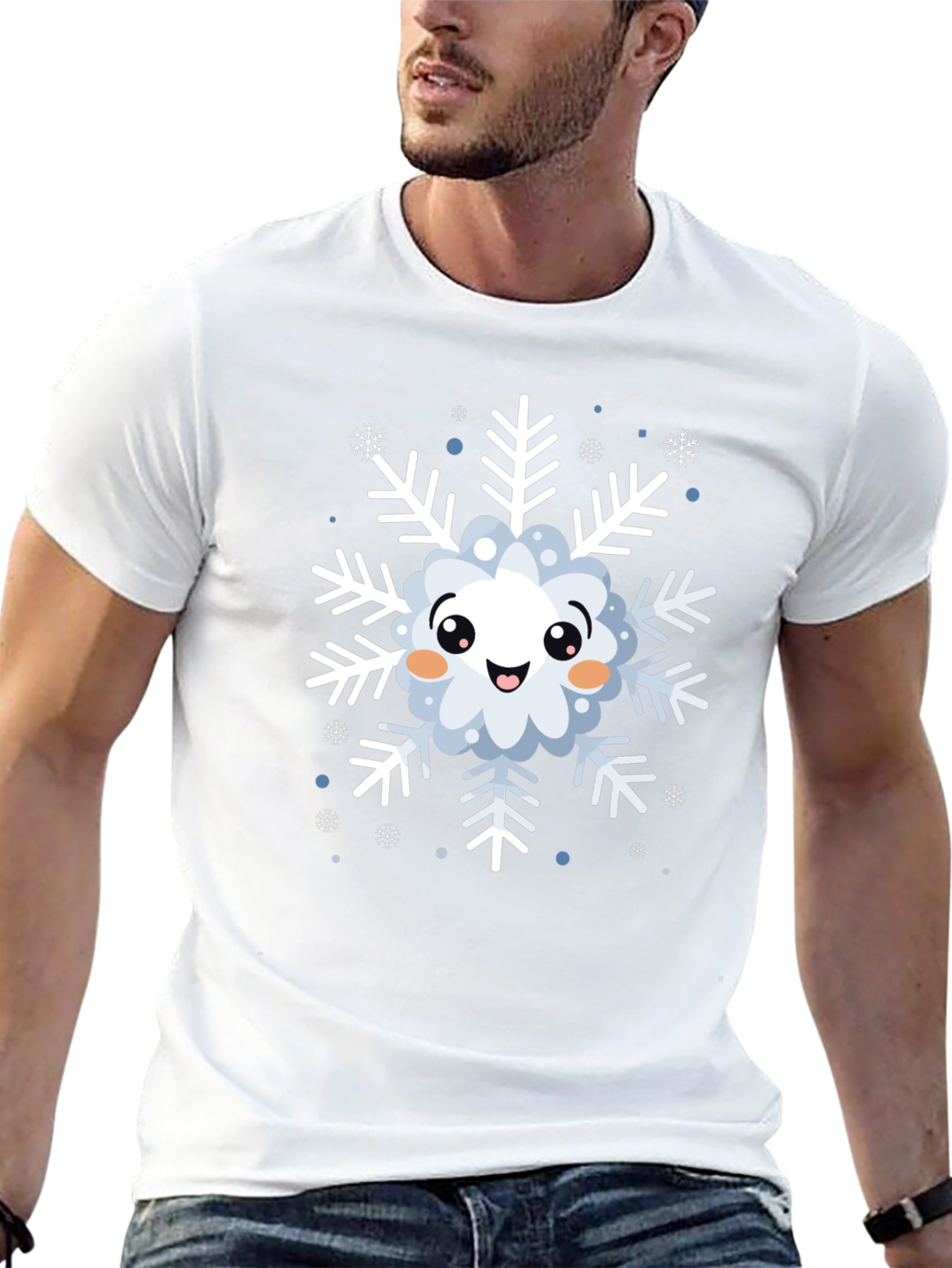Cute Snowflake Graphic T-Shirt