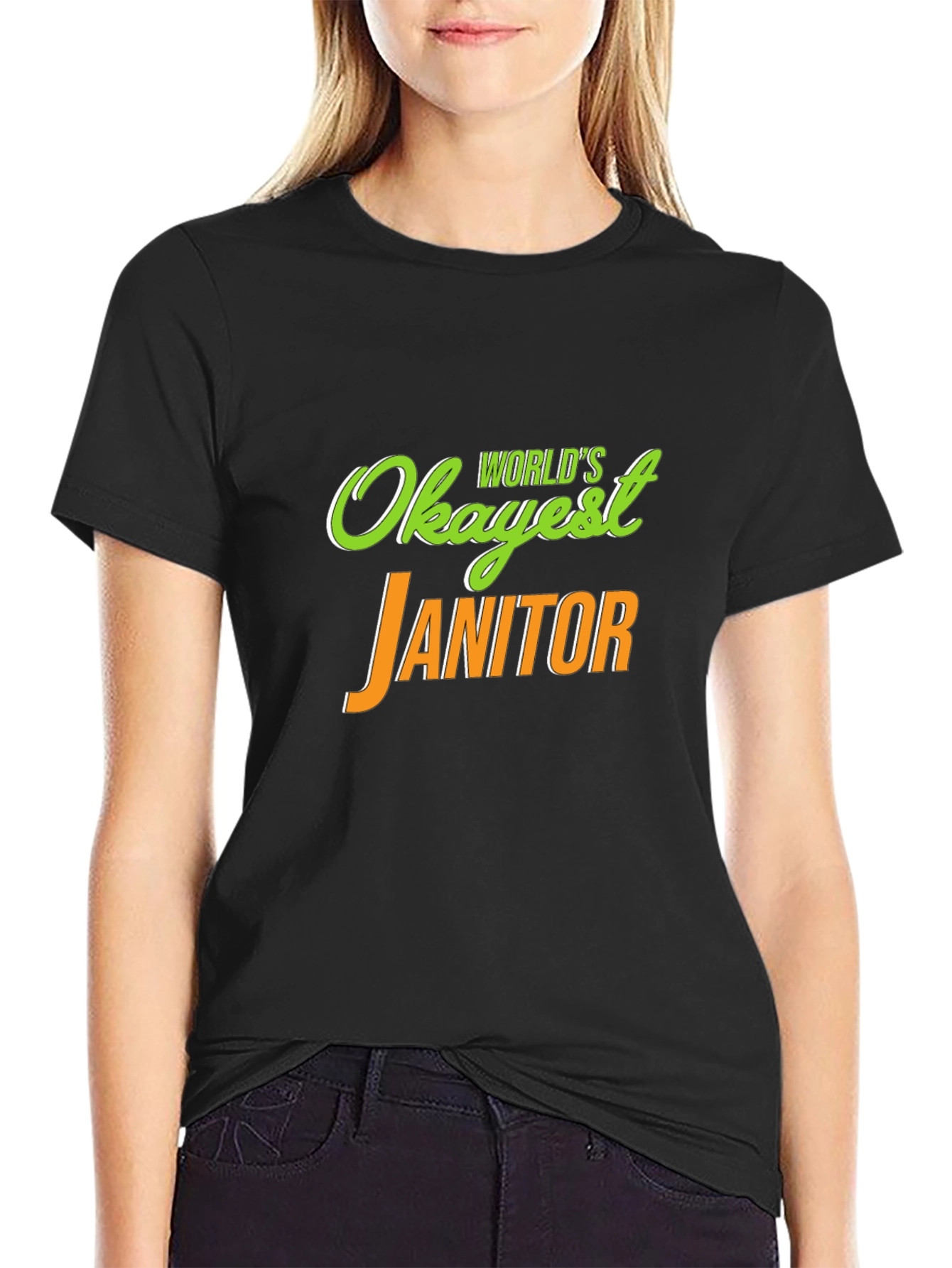 Worlds Okayest Janitor Novelty T-Shirt