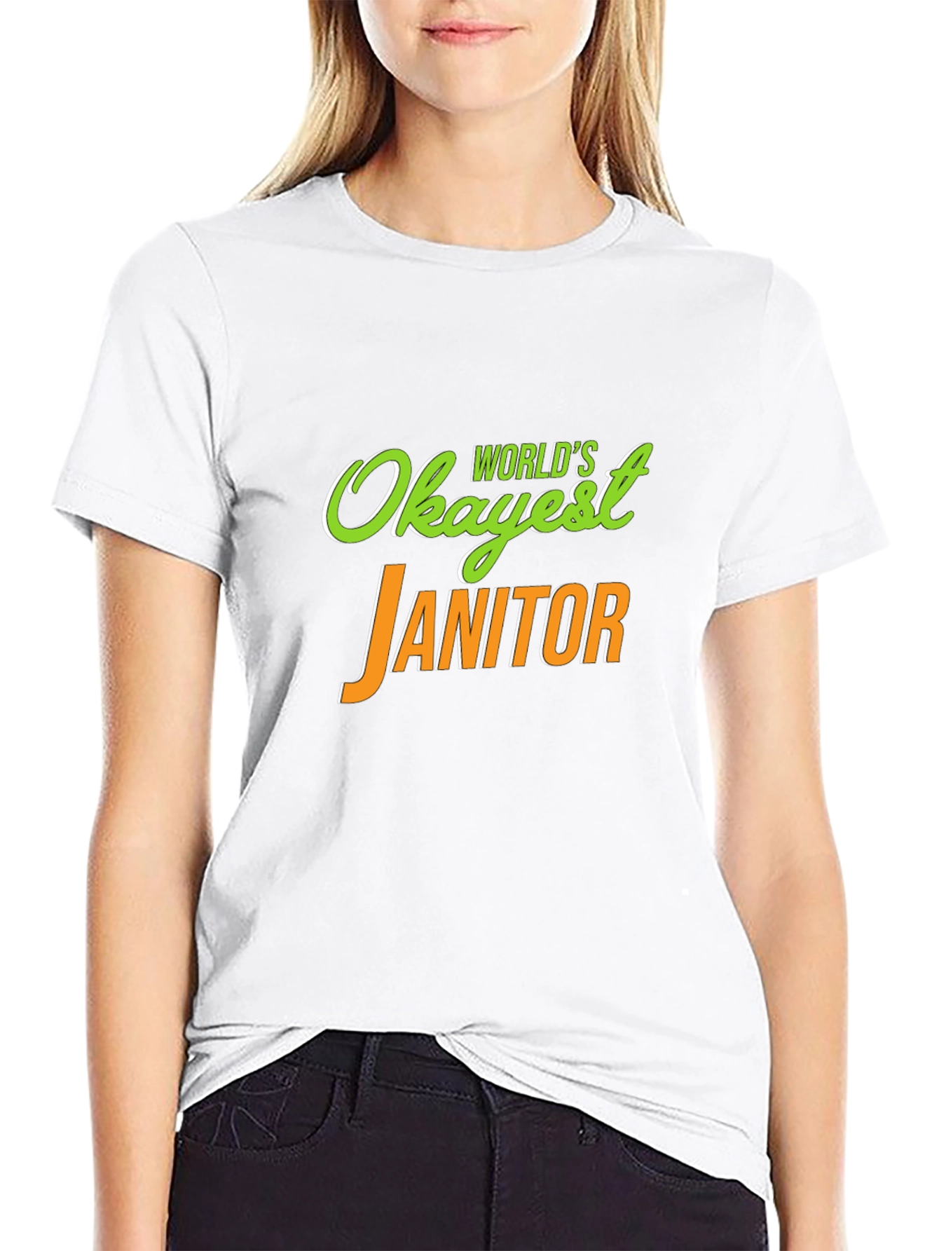 Worlds Okayest Janitor Novelty T-Shirt