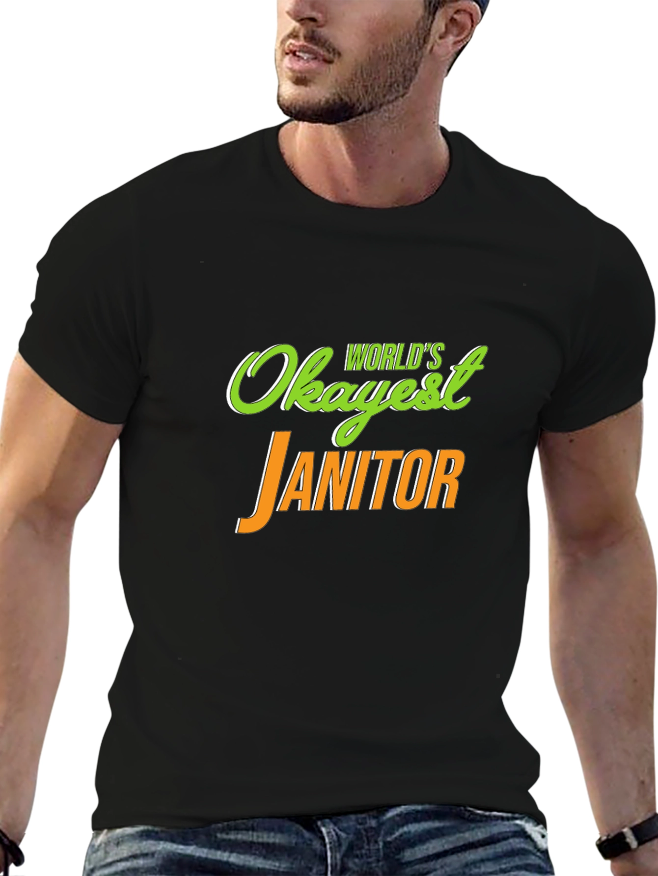Worlds Okayest Janitor Novelty T-Shirt