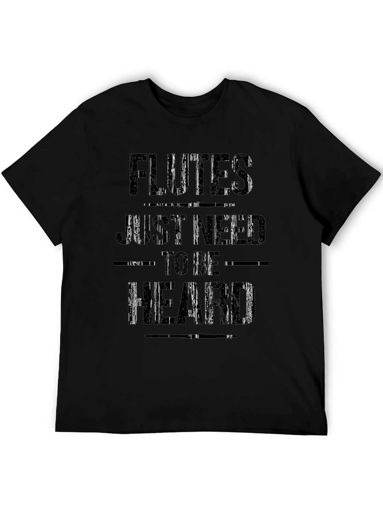 Flutes Need to Be Heard Black T-Shirt