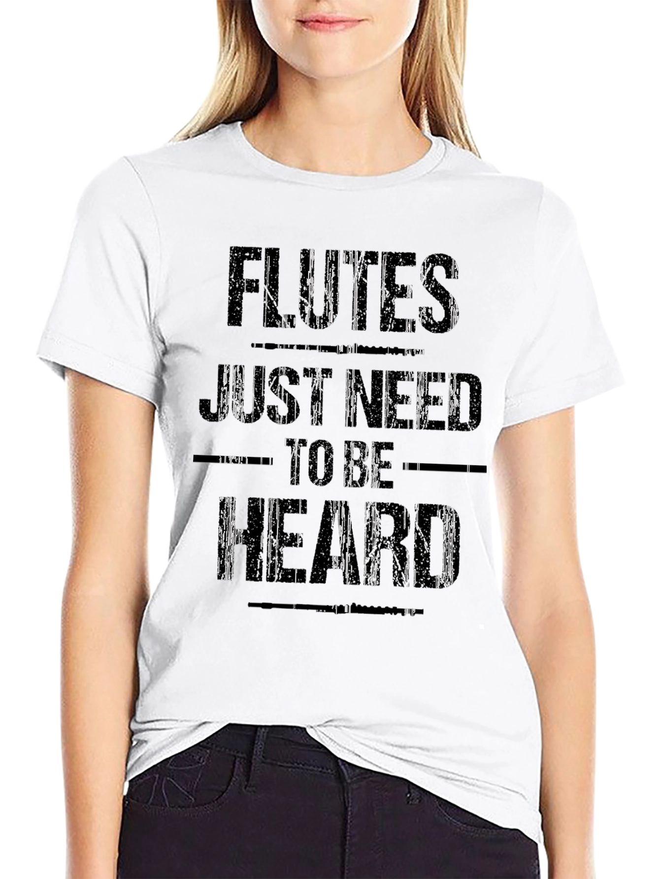 Flutes Need to Be Heard Black T-Shirt