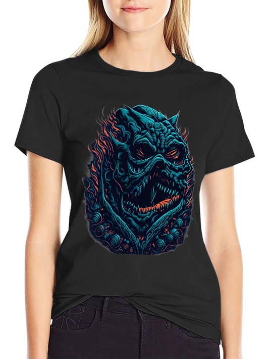 Monster Graphic Print Black T-Shirt