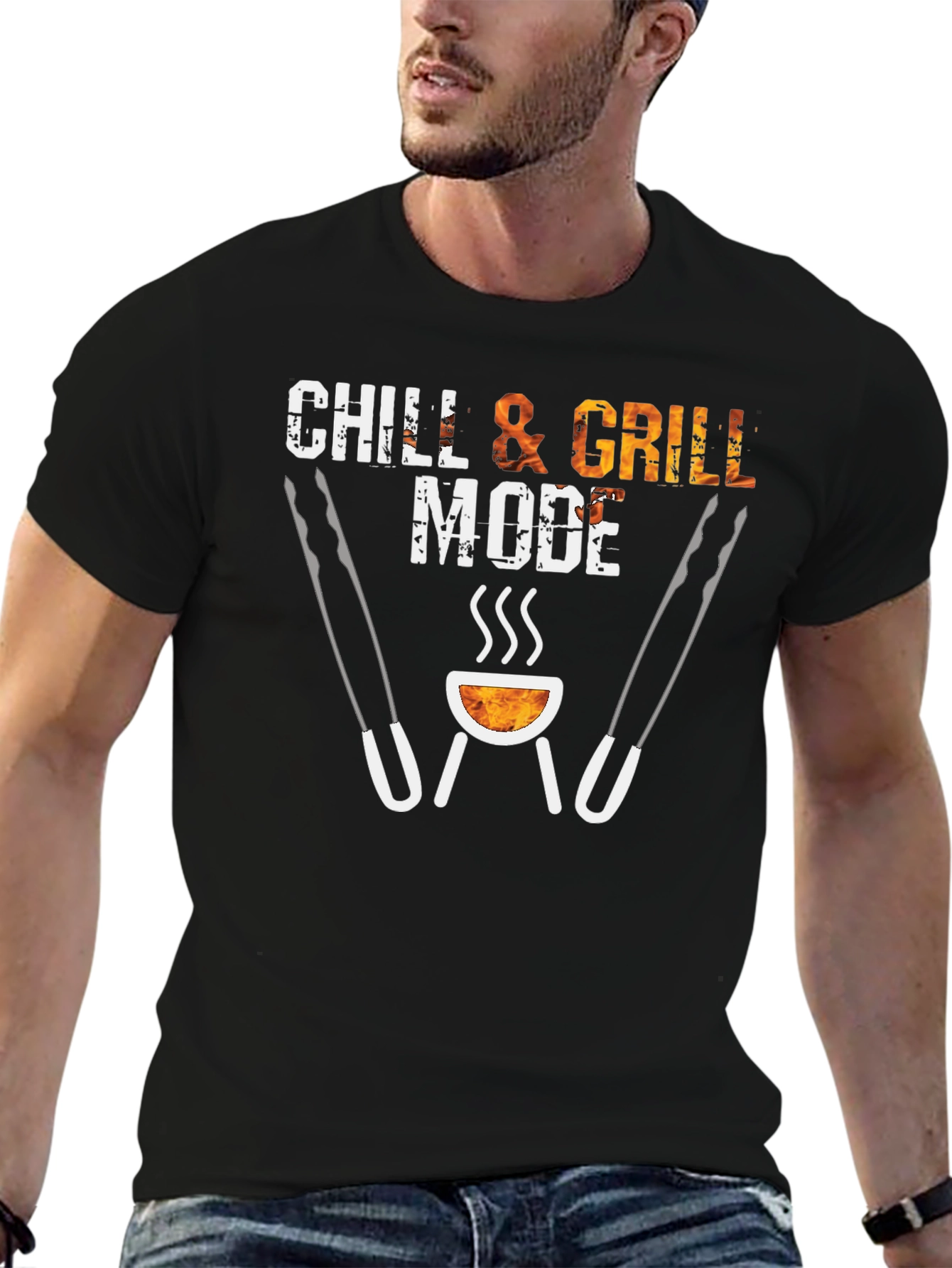 Chill & Grill Mode Black T-Shirt