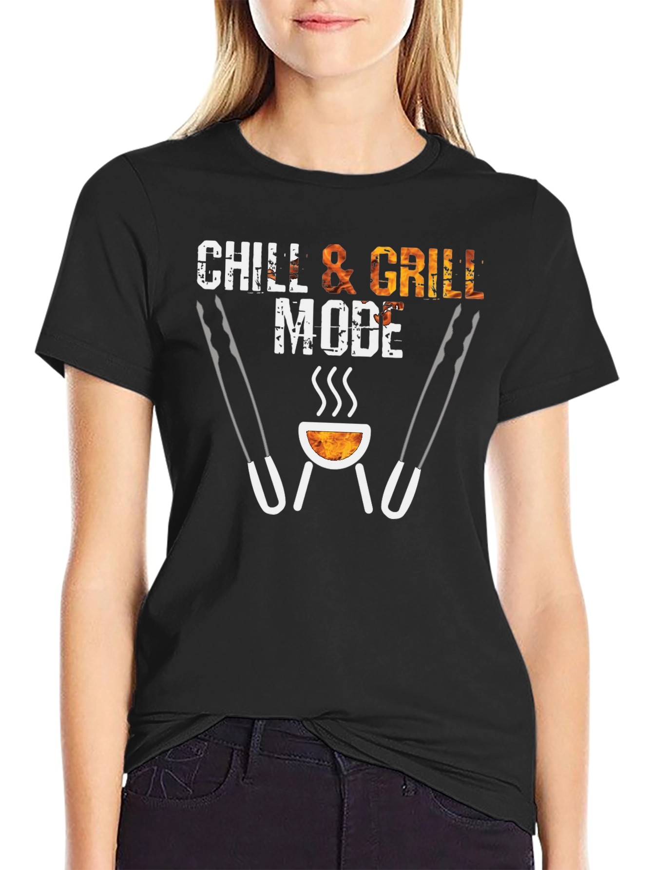 Chill & Grill Mode Black T-Shirt