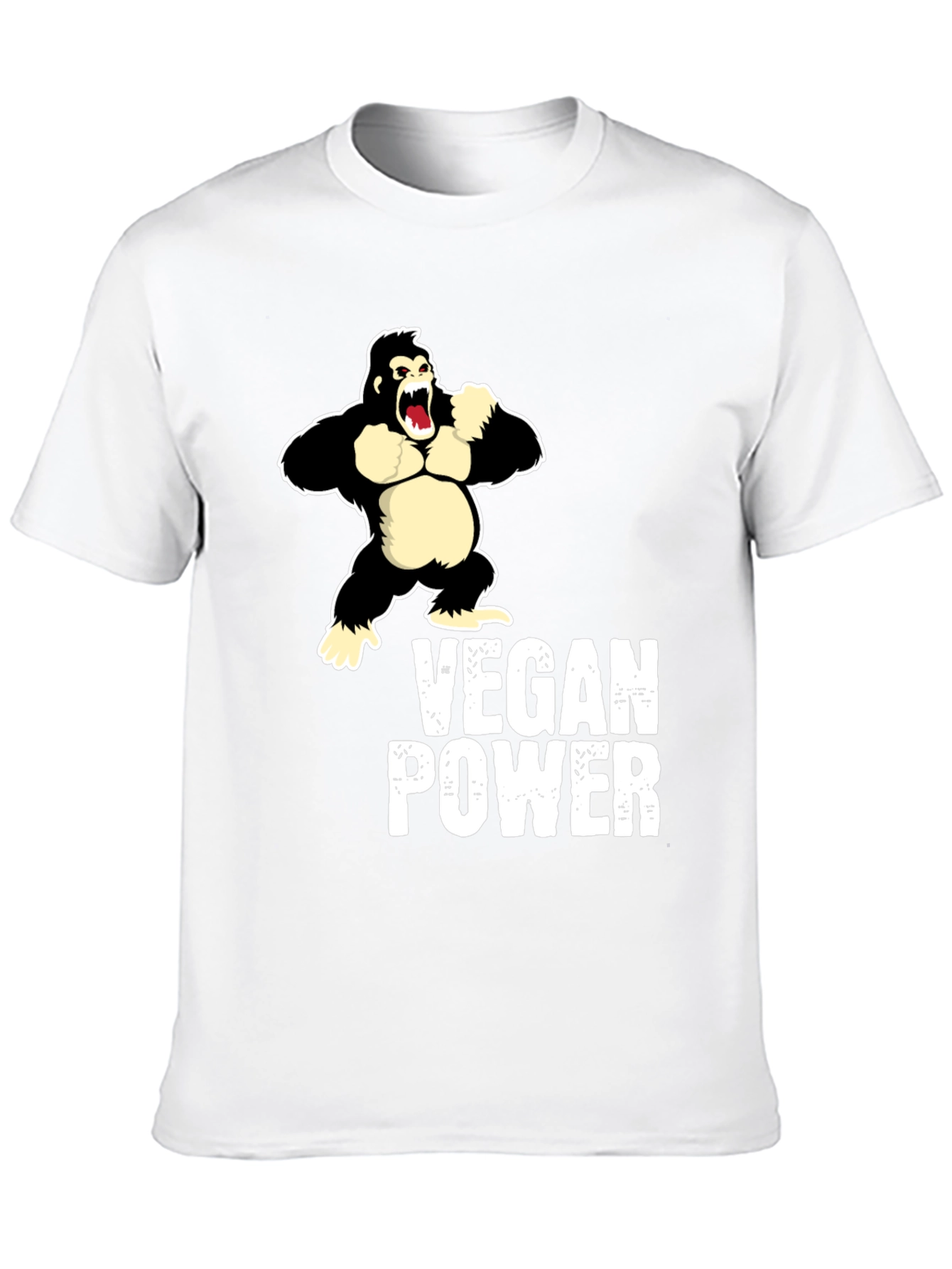 Vegan Power Gorilla T-Shirt - Black