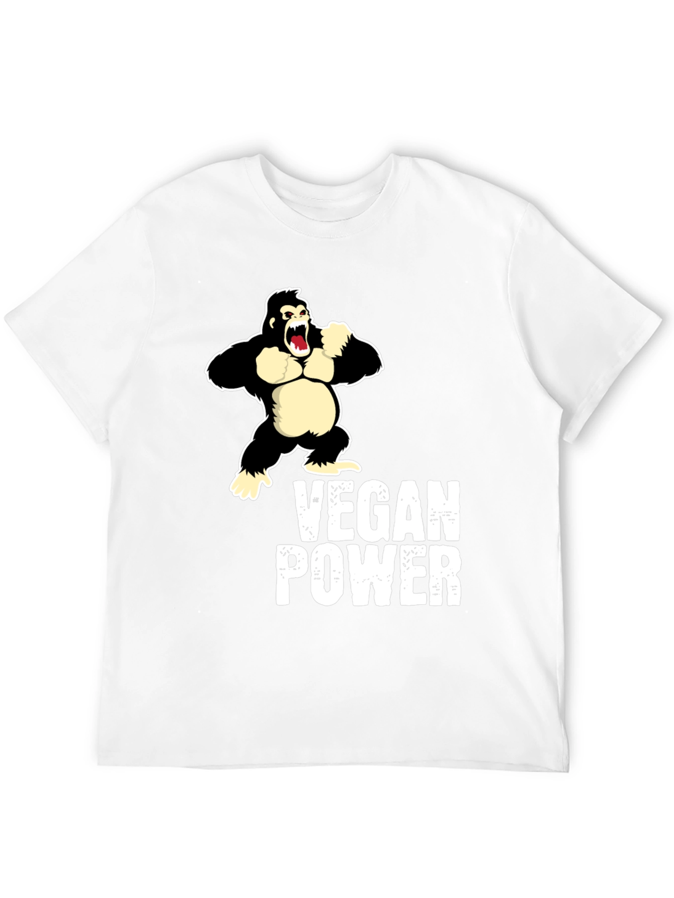 Vegan Power Gorilla T-Shirt - Black