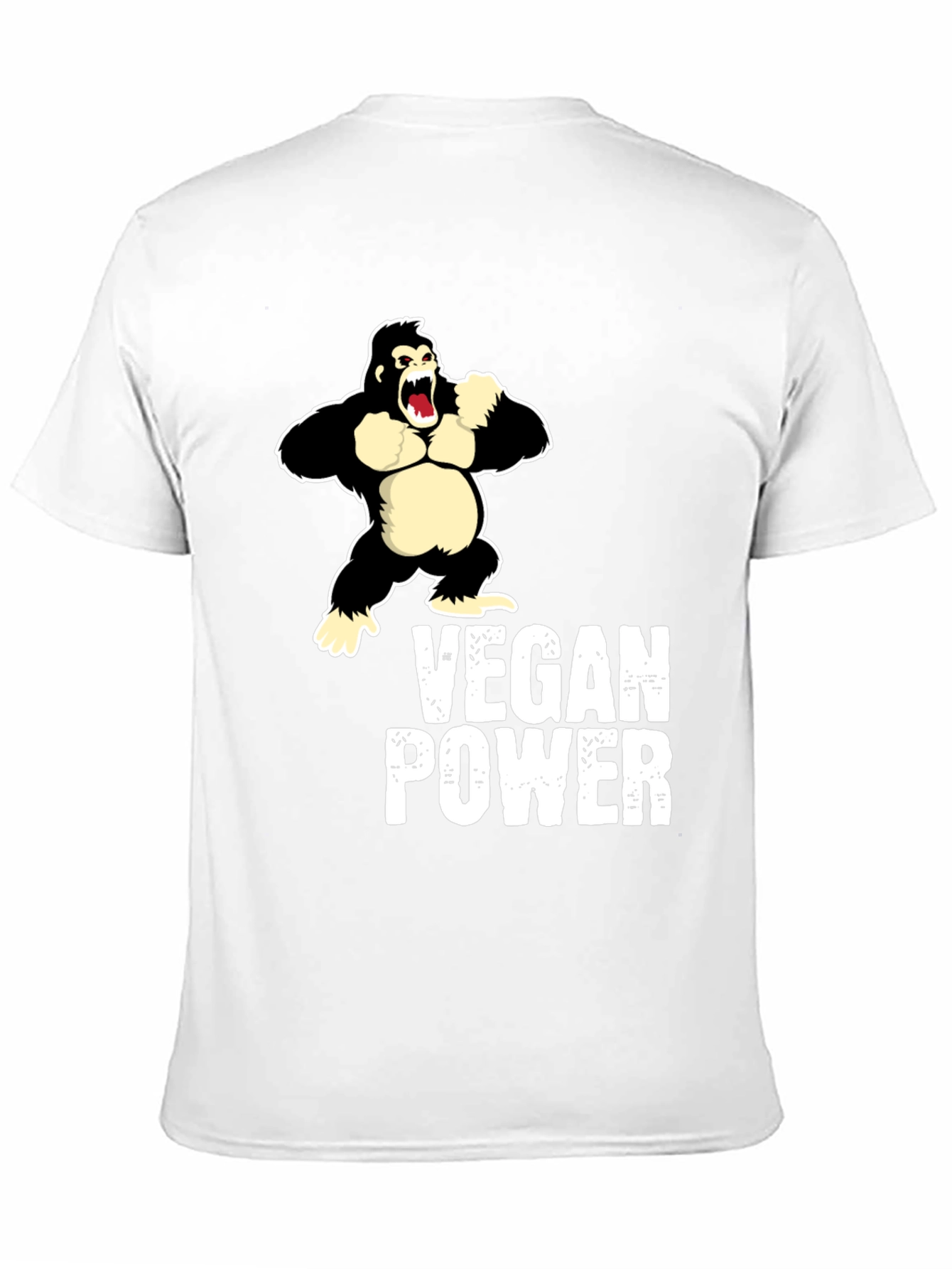 Vegan Power Gorilla T-Shirt - Black