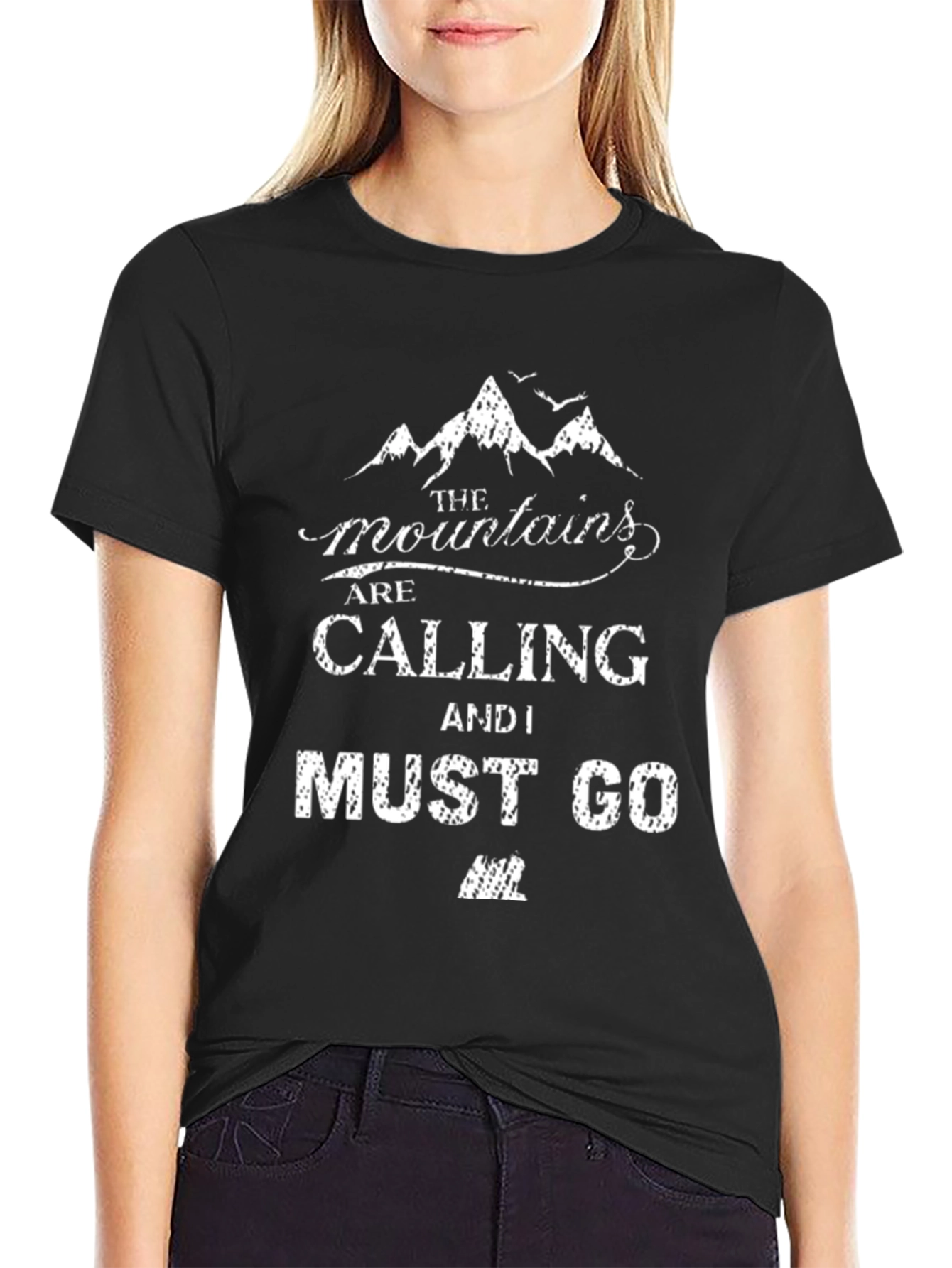 Mountains Are Calling Black T-Shirt