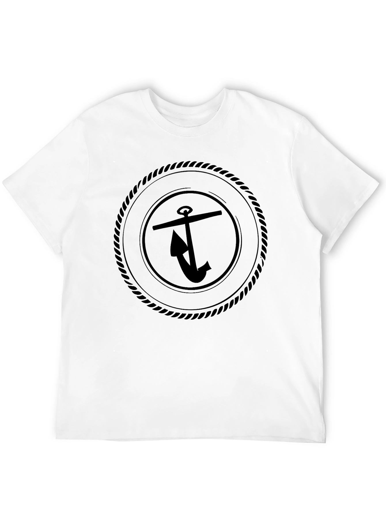 Nautical Anchor Emblem Black T-Shirt
