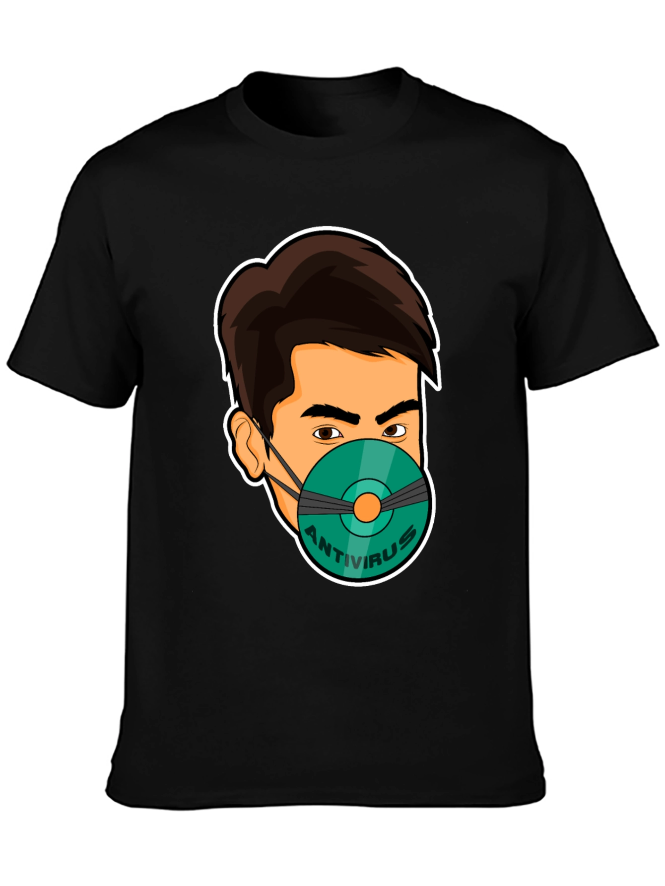 Antivirus Face Mask Graphic T-Shirt