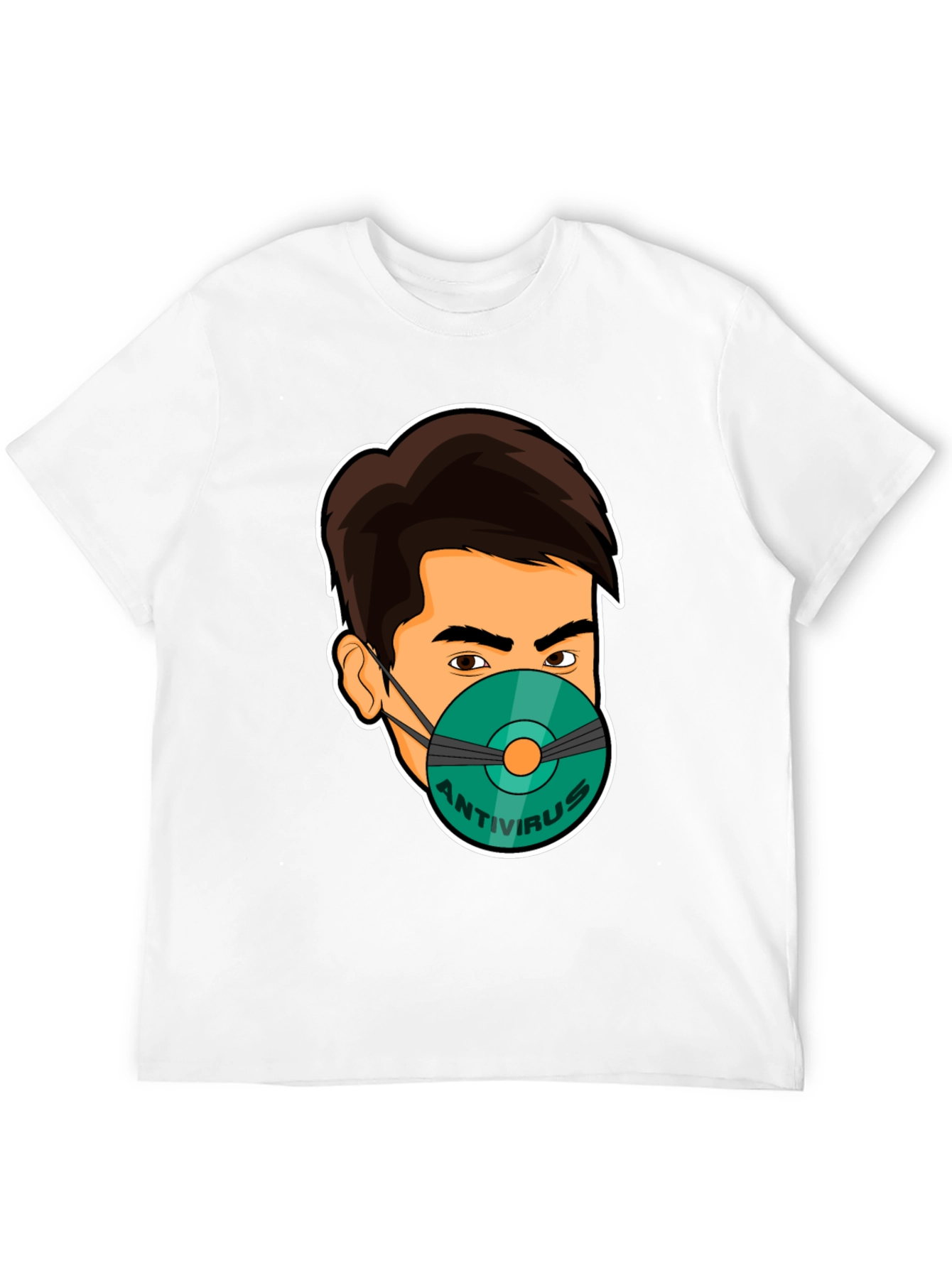 Antivirus Face Mask Graphic T-Shirt