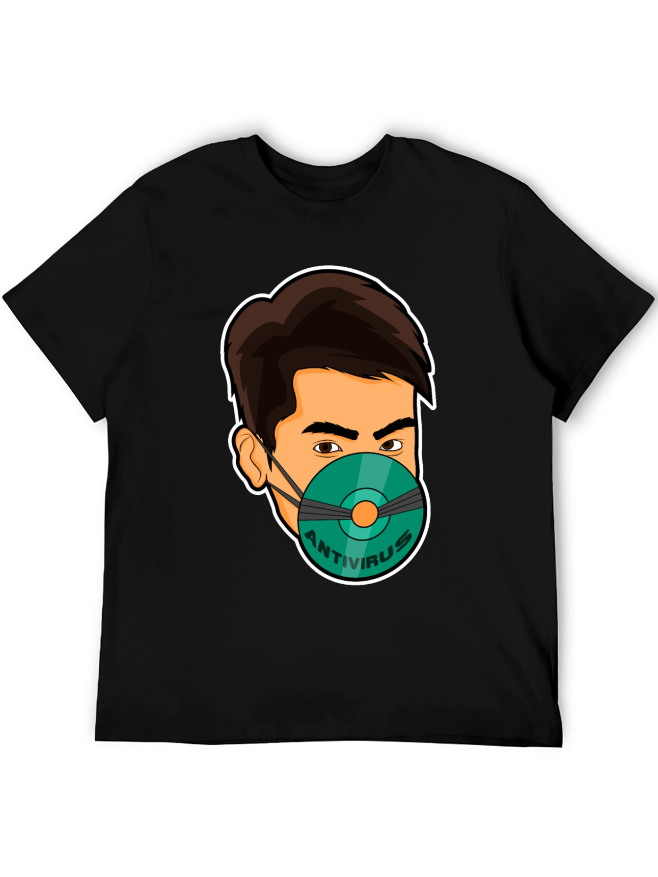 Antivirus Face Mask Graphic T-Shirt