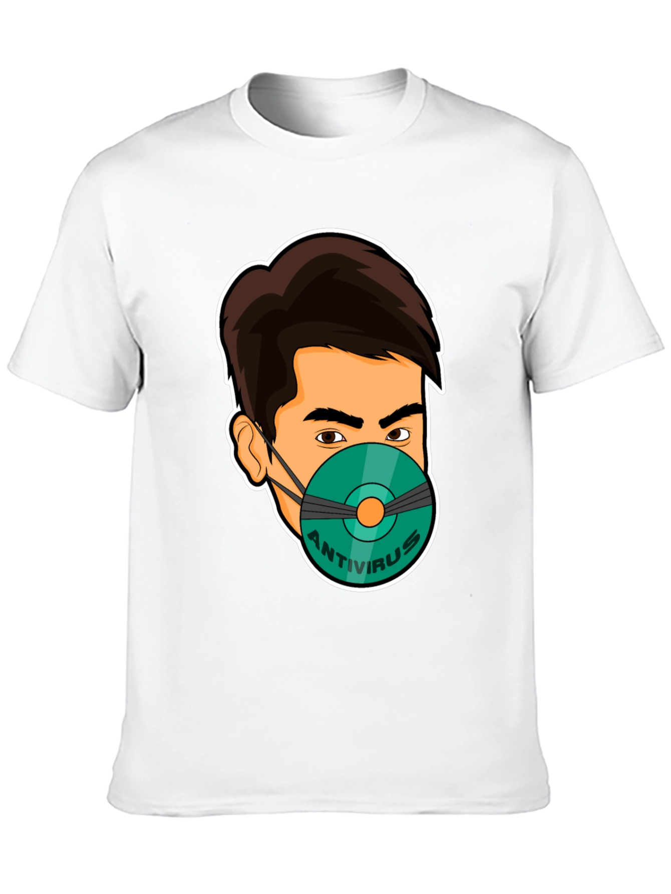 Antivirus Face Mask Graphic T-Shirt