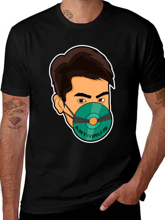 Antivirus Face Mask Graphic T-Shirt
