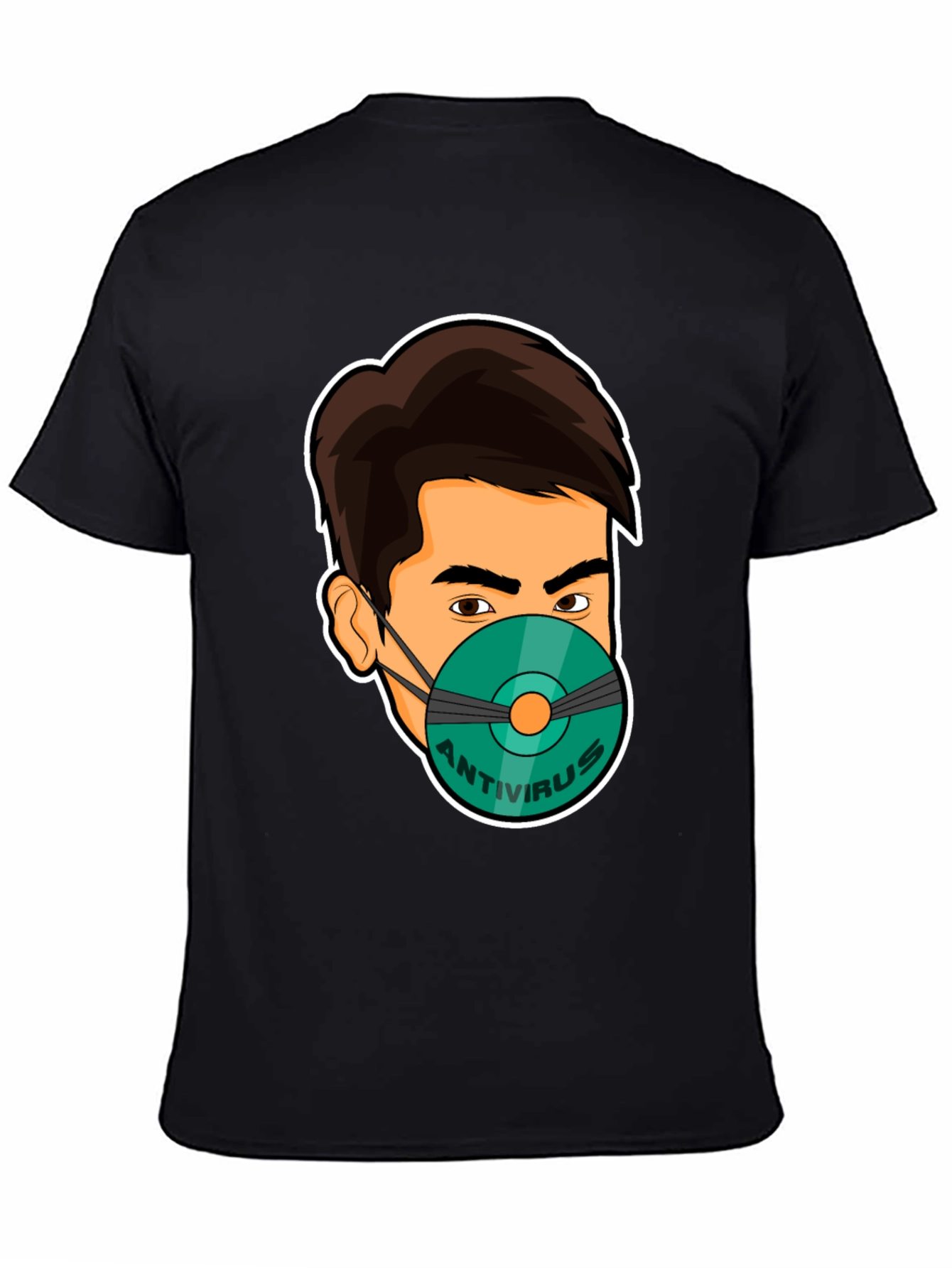 Antivirus Face Mask Graphic T-Shirt