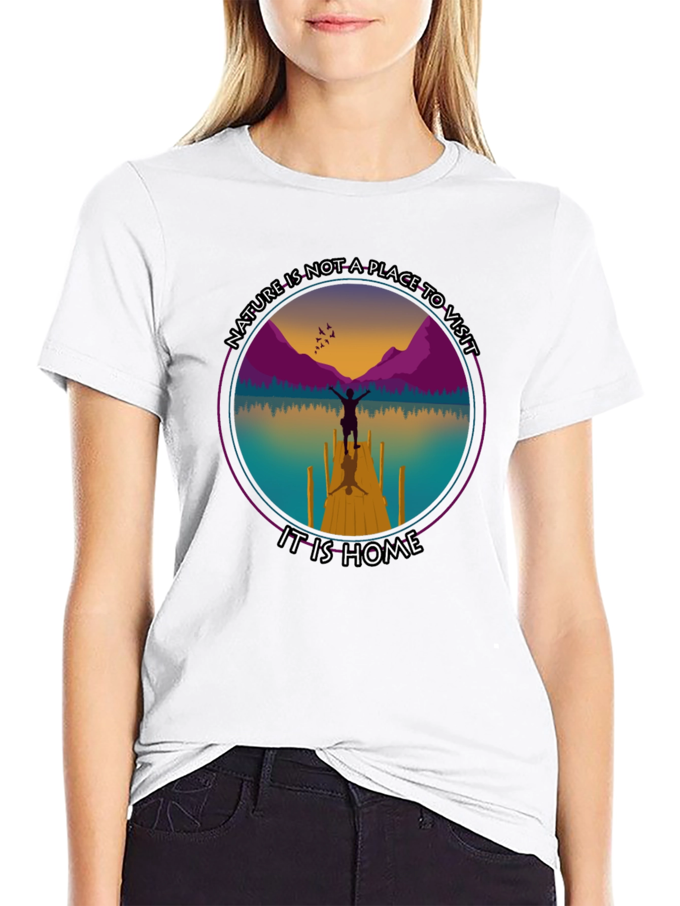 Nature Is Home Graphic Tee - Unisex Black T-Shirt