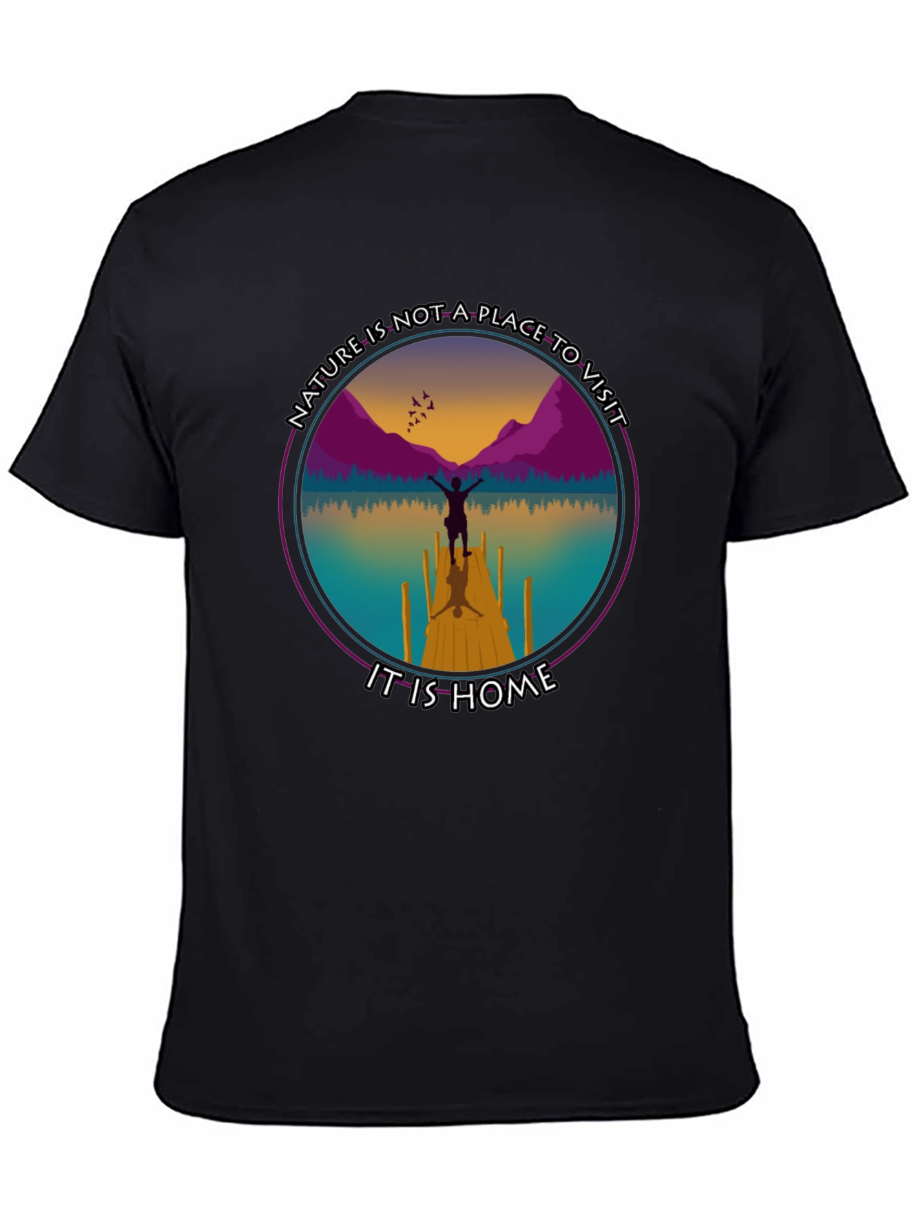 Nature Is Home Graphic Tee - Unisex Black T-Shirt