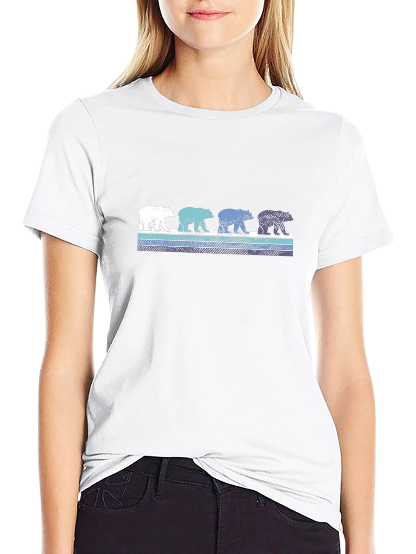 Retro Bear Graphic T-Shirt - Casual Cotton Tee
