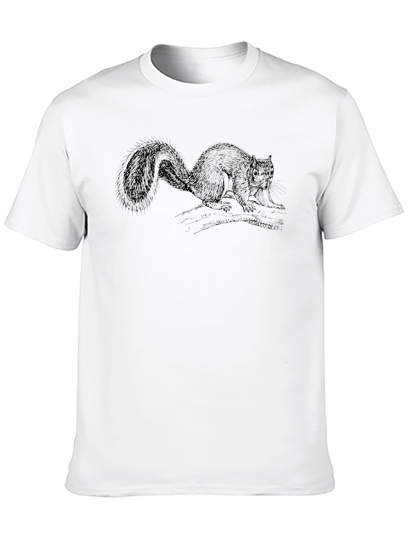 Squirrel Graphic Print Black T-Shirt