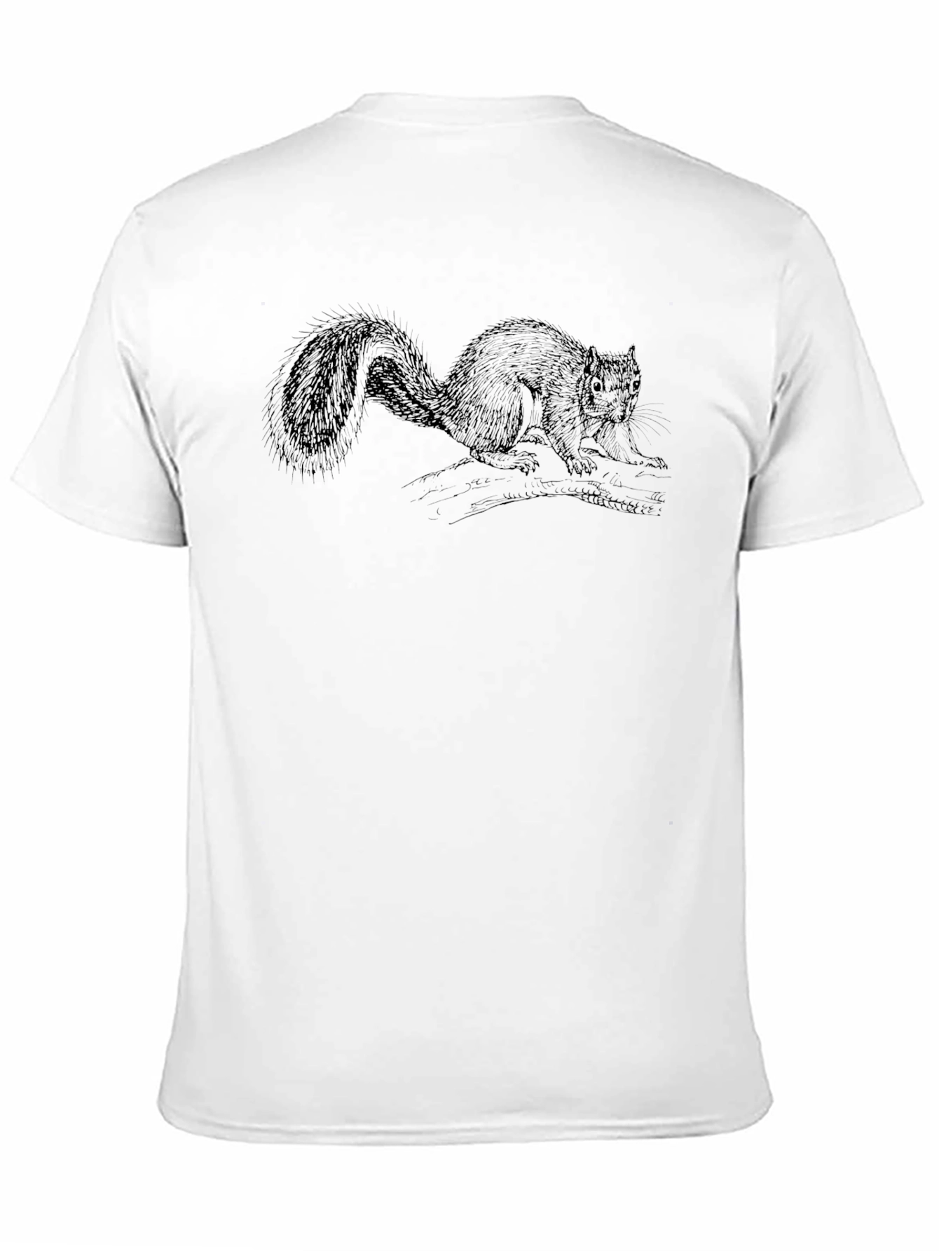 Squirrel Graphic Print Black T-Shirt