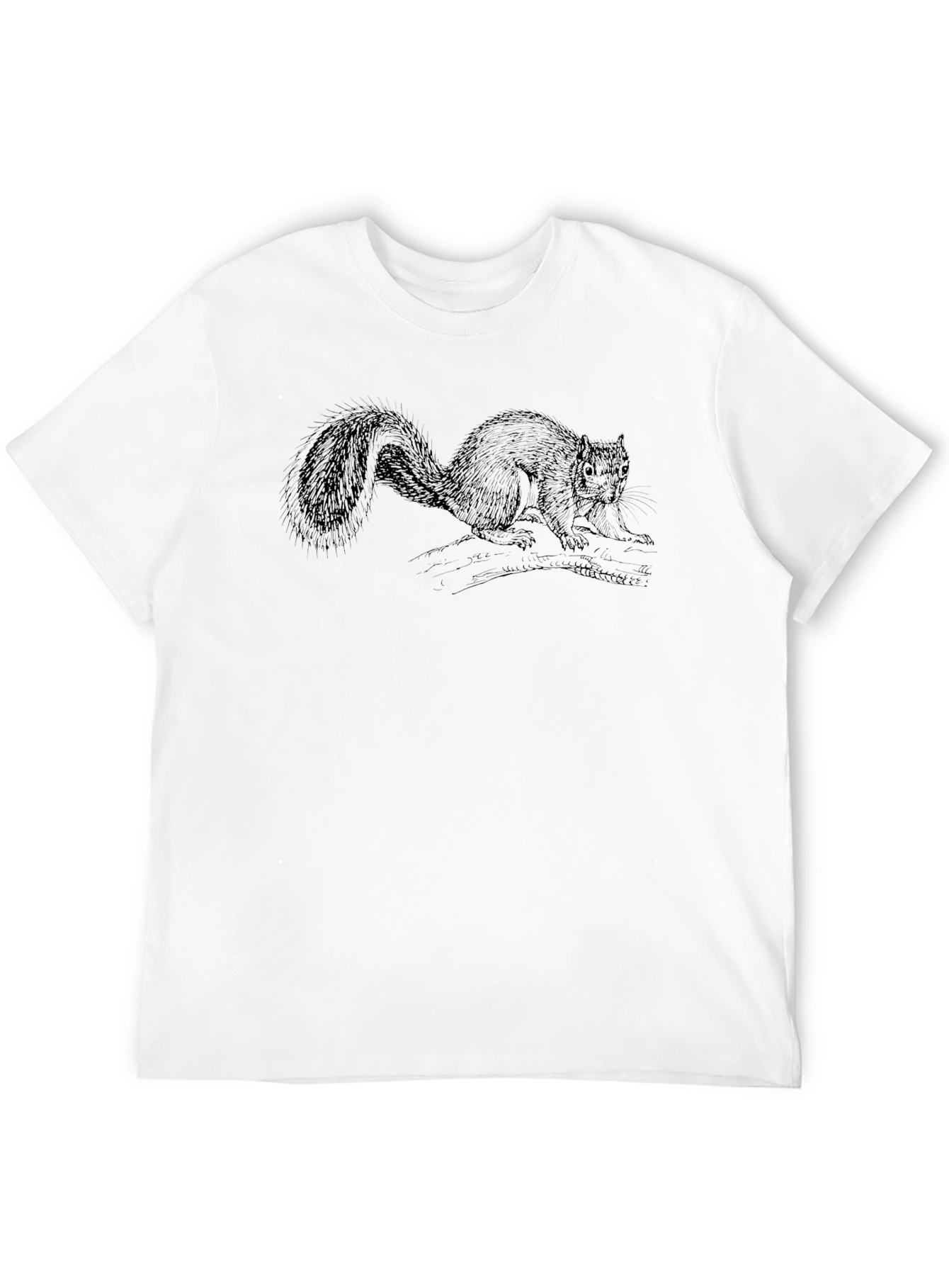 Squirrel Graphic Print Black T-Shirt