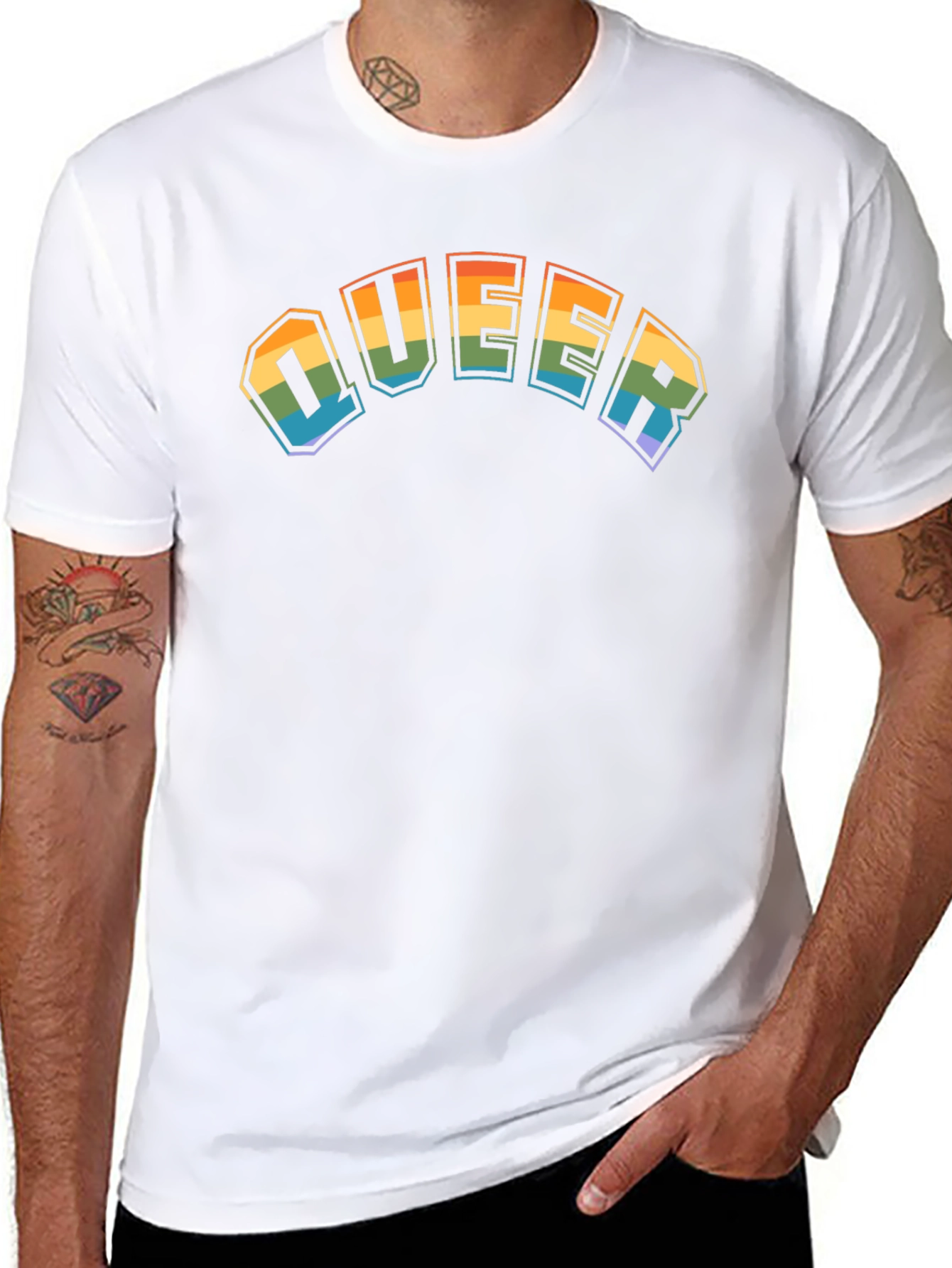 Queer Pride T-Shirt Rainbow LGBTQ+ Graphic Tee