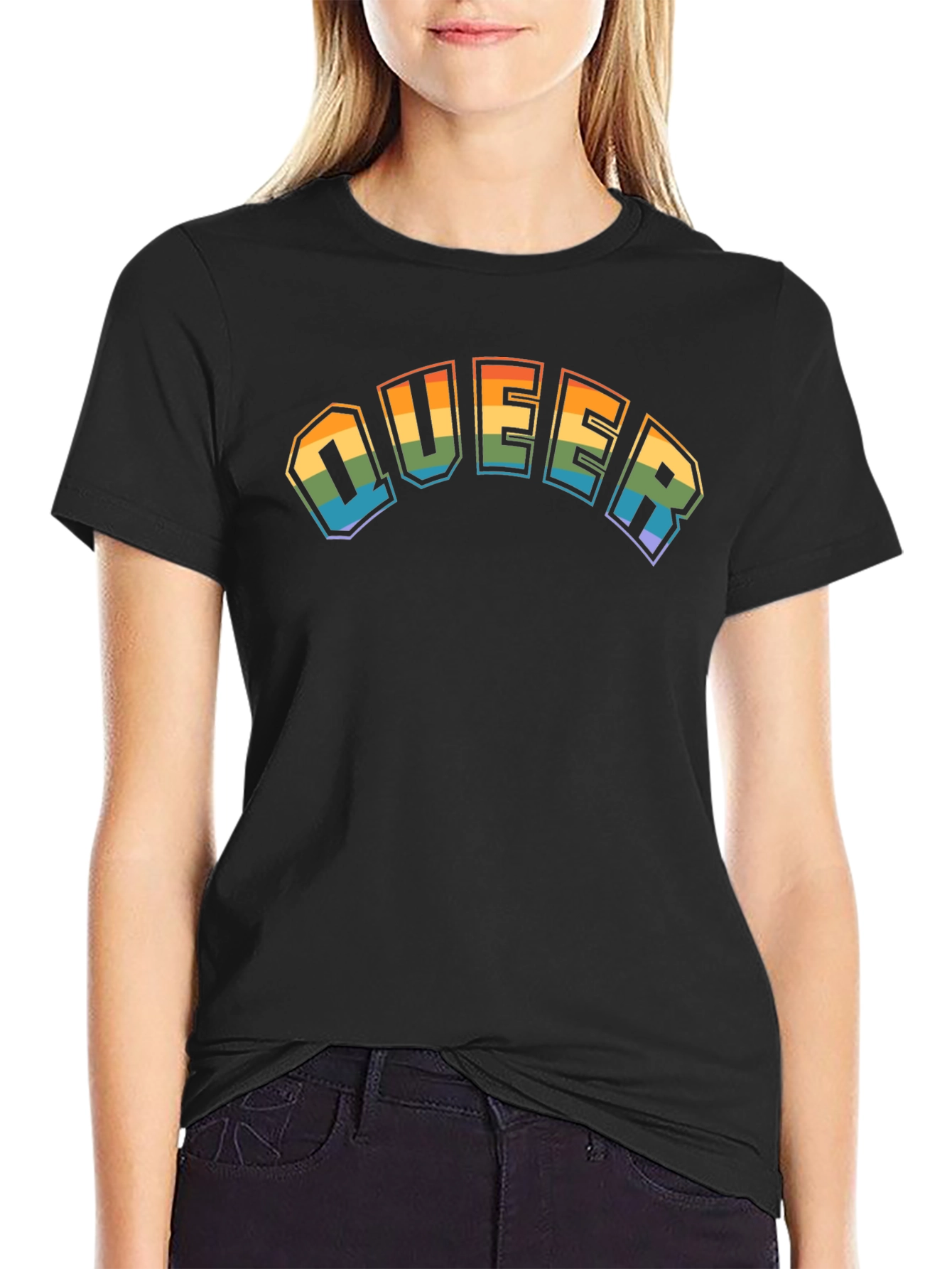 Queer Pride T-Shirt Rainbow LGBTQ+ Graphic Tee