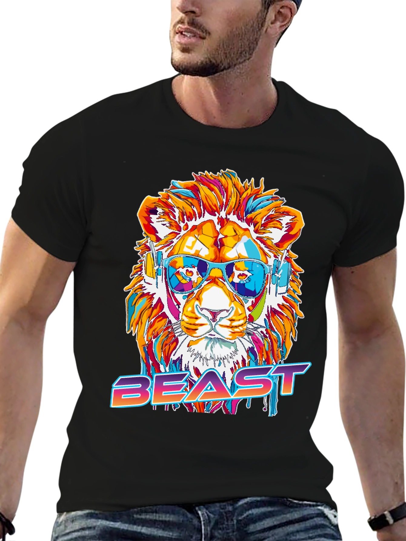 Cool Lion Beast Graphic Tee