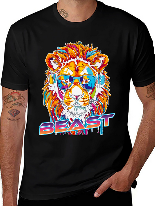 Cool Lion Beast Graphic Tee