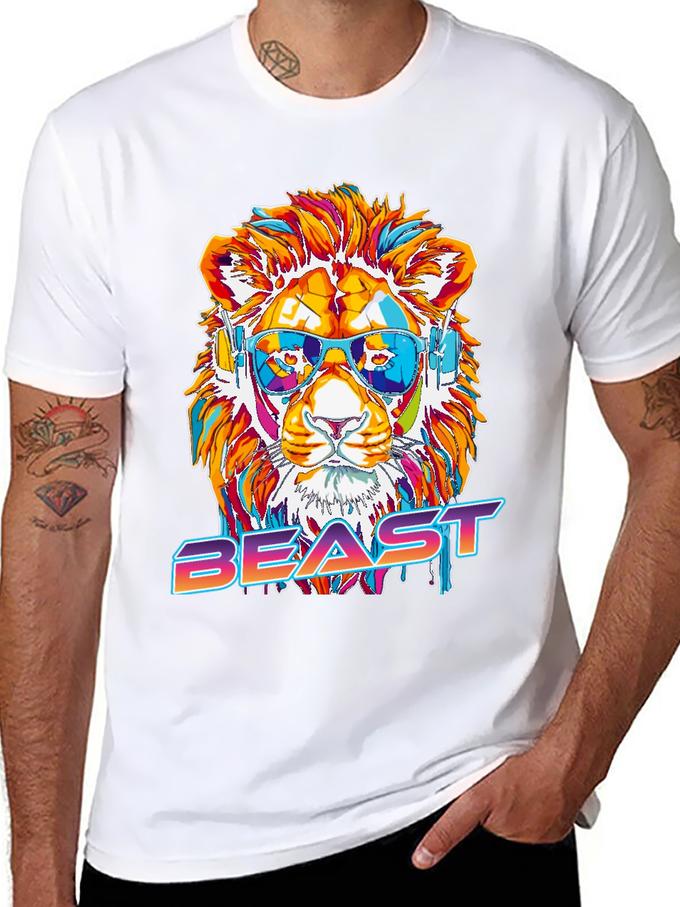 Cool Lion Beast Graphic Tee
